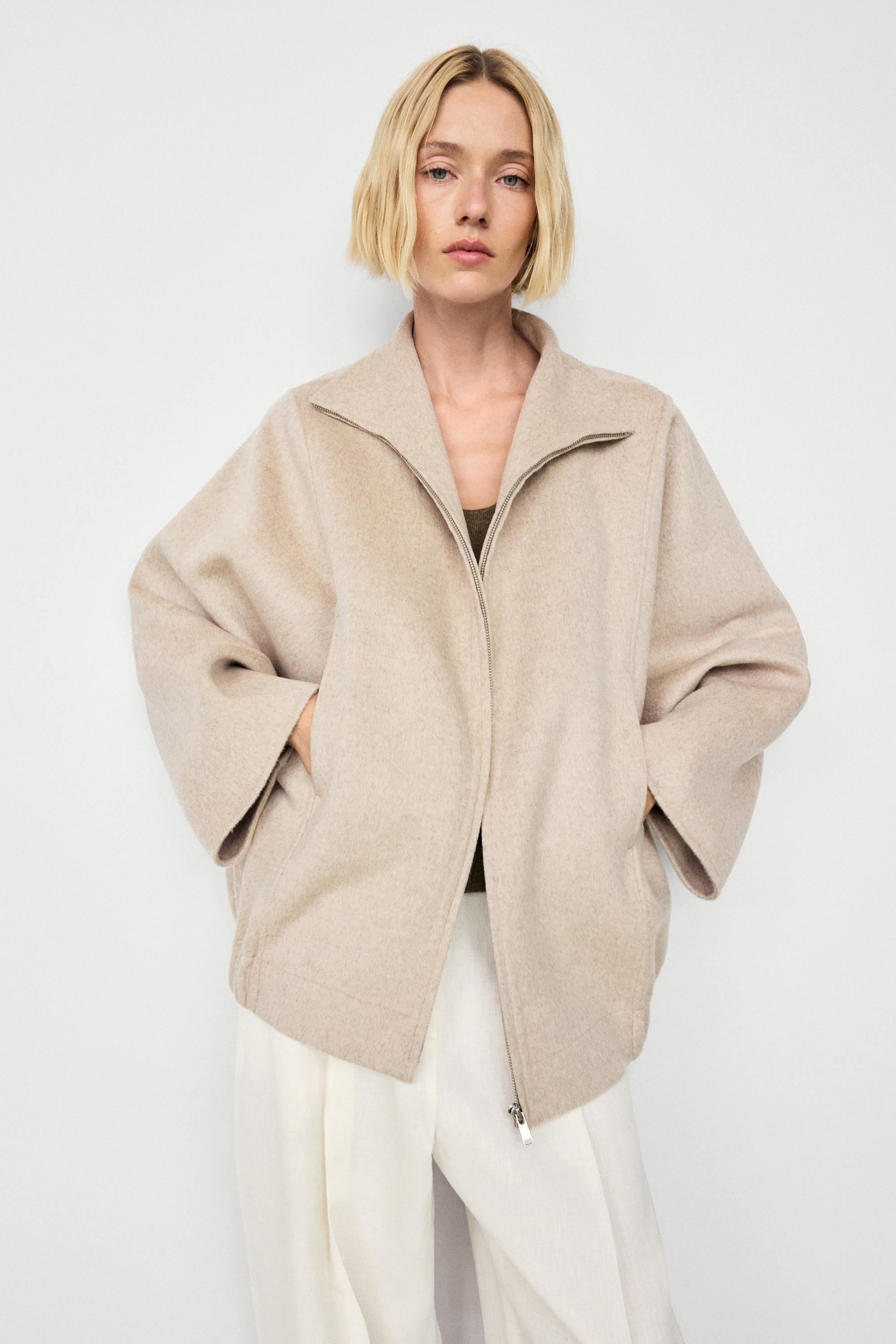 Wool blend bomber jacket