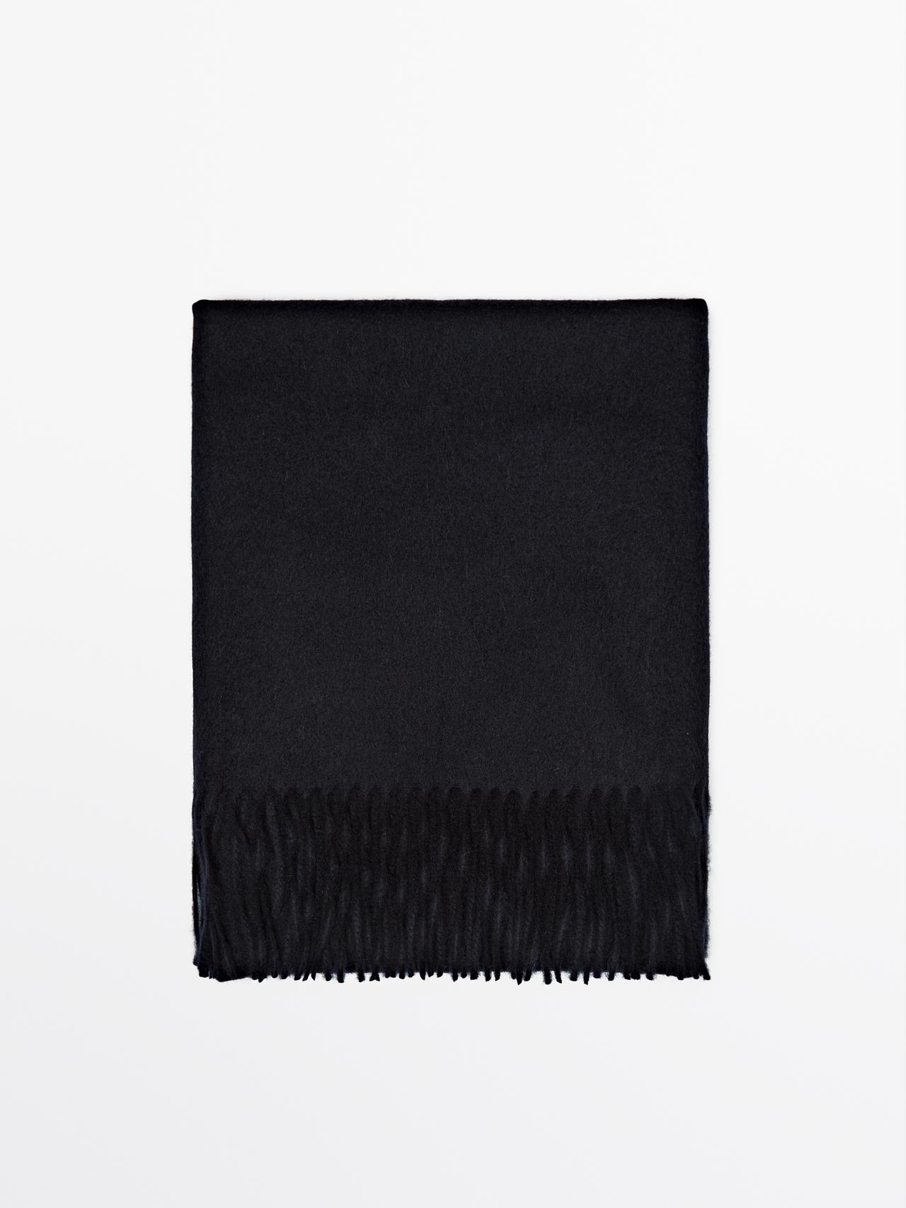 Massimo Dutti - Herre - Halstørklæde I Uldblanding - Marineblå - 01