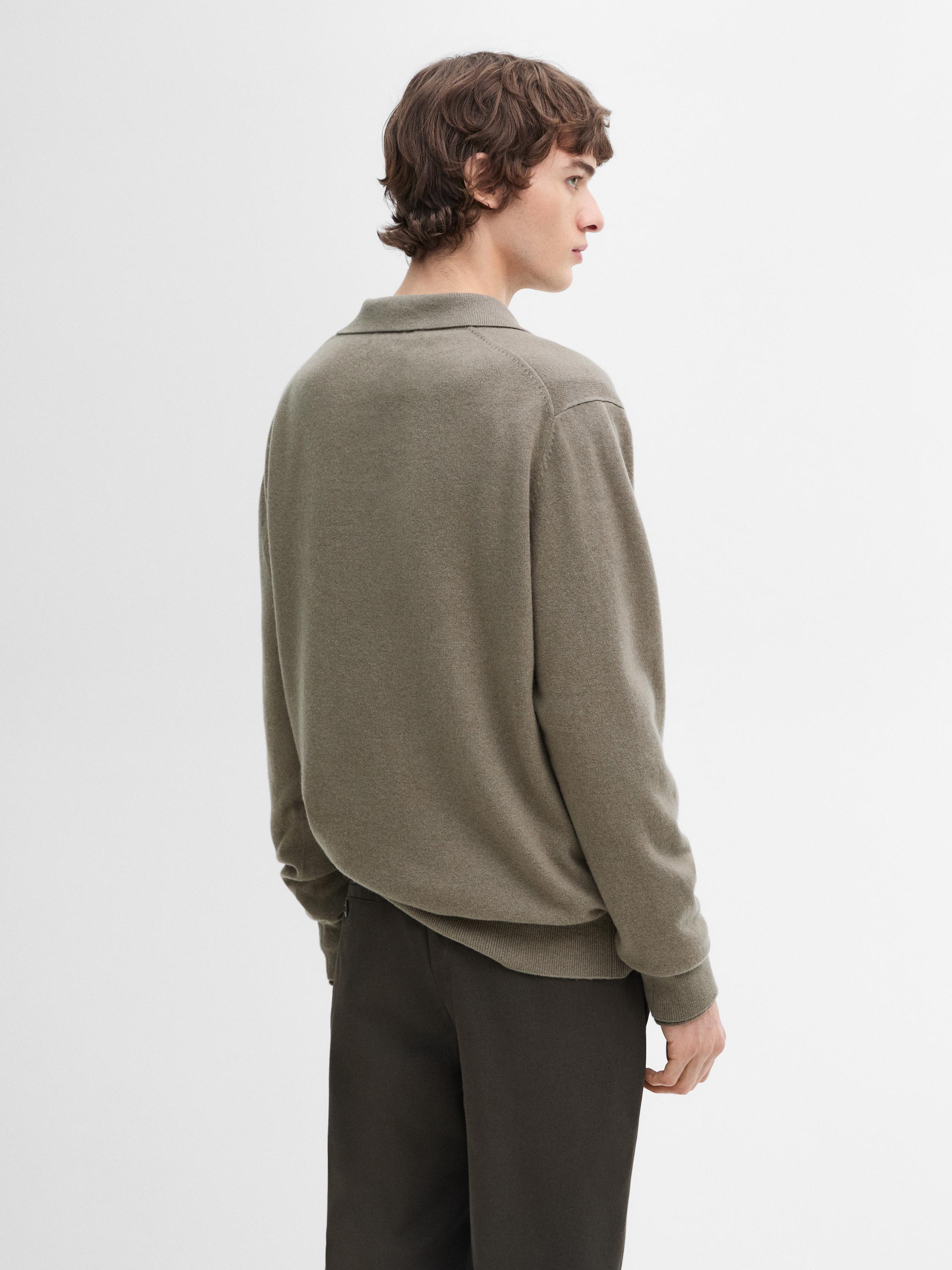 Jersey punto cuello polo 100% cashmere