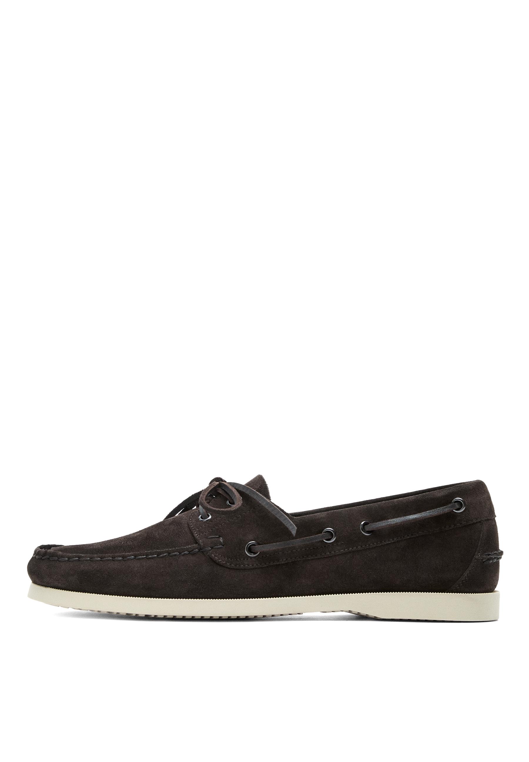 Leather deck shoes — BROWN