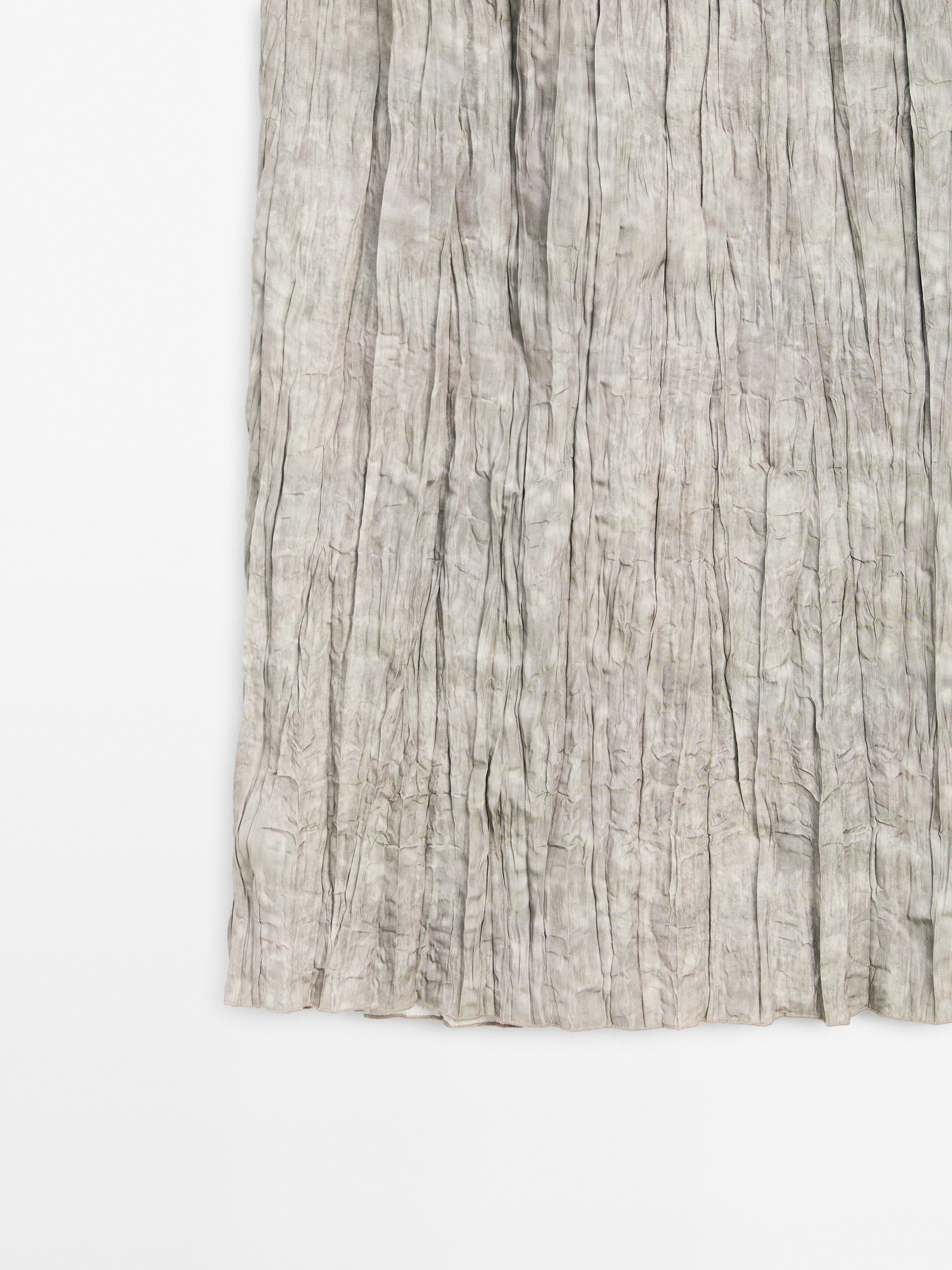 Flowing midi skirt with striped detail