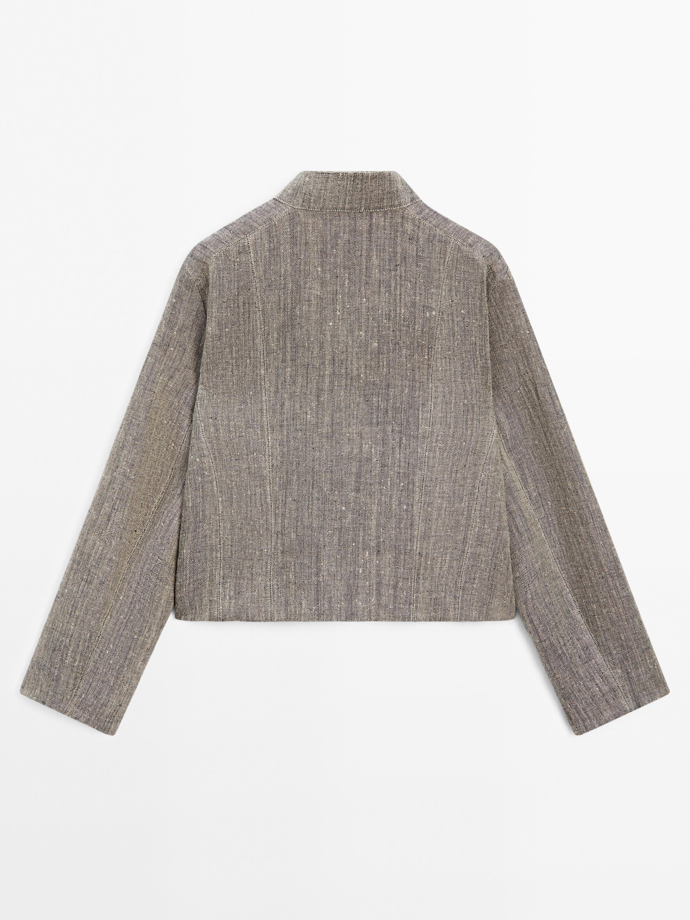 ★ Massimo Dutti★ Stand collar short linen jacket 06778772 06778772802-o6.jpg?ts=