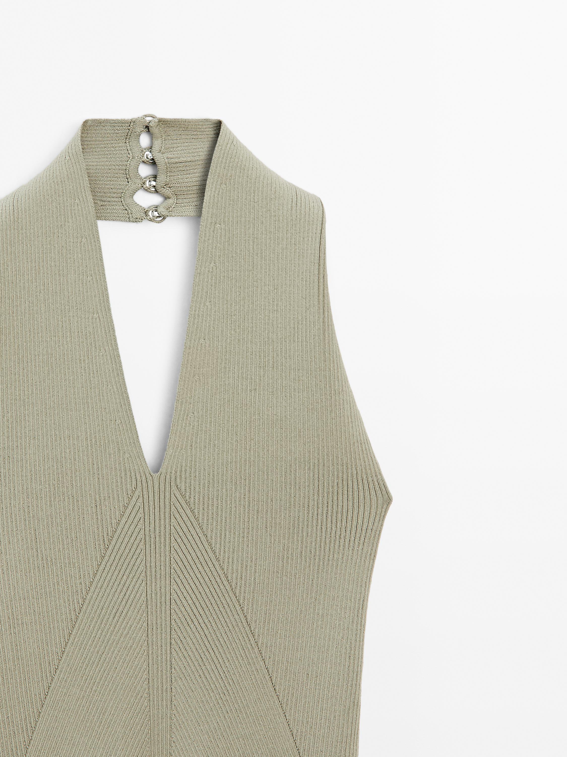 Body de malha com decote halter-STUDIO