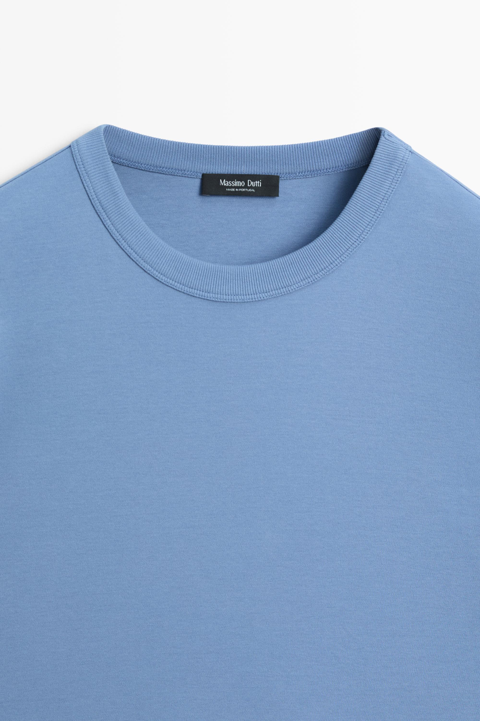 100% cotton short-sleeve T-shirt — MEDIUM BLUE