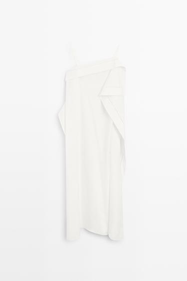 Asymmetric ruffle midi dress - STUDIO — Off white 2