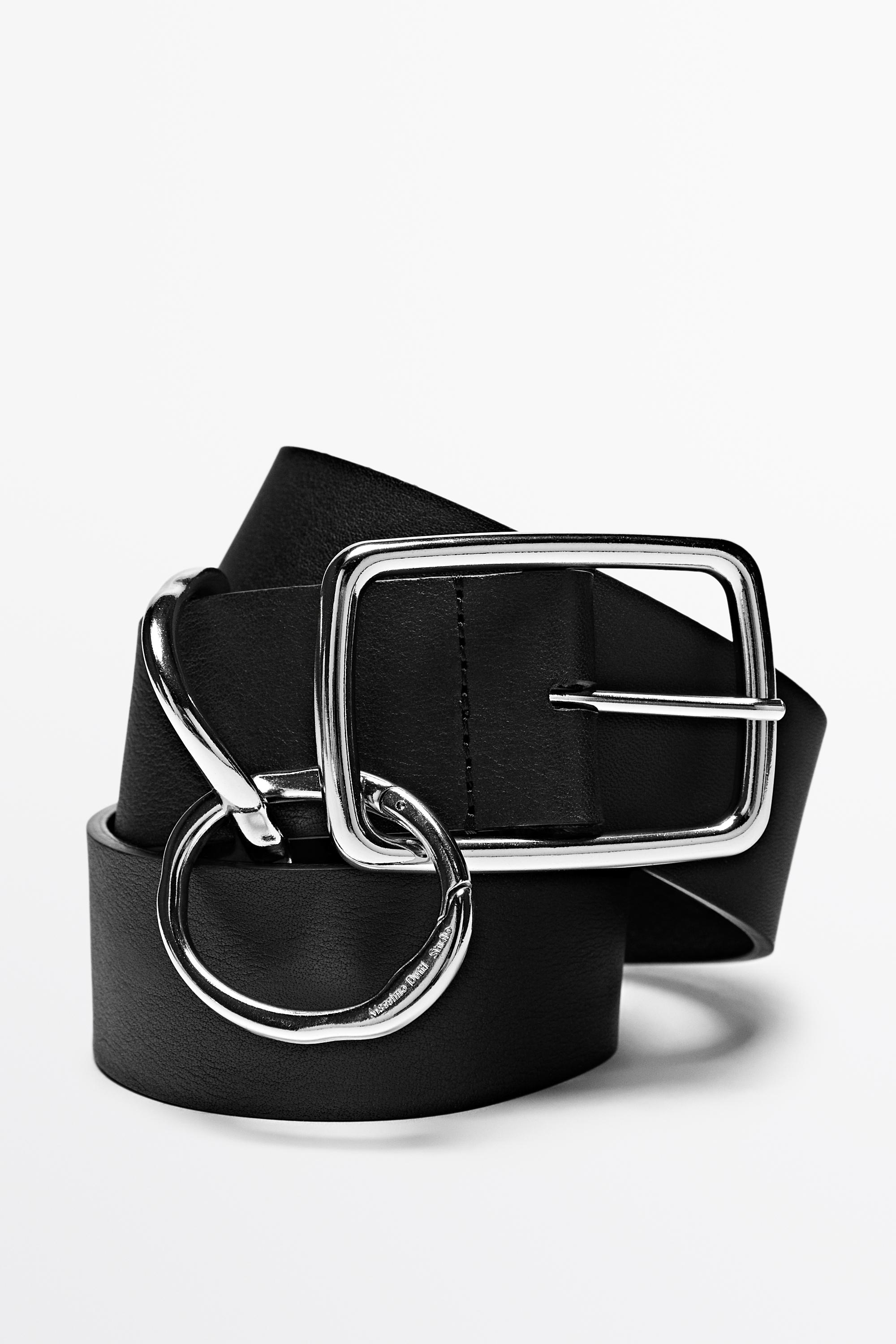Buckle detail belt - STUDIO — BLACK