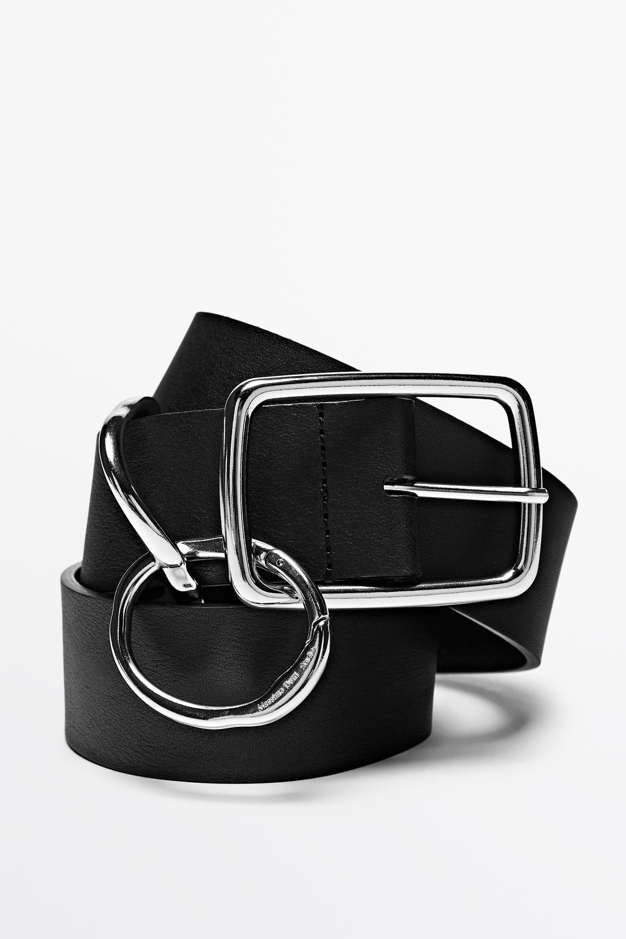 Buckle detail belt - STUDIO — BLACK