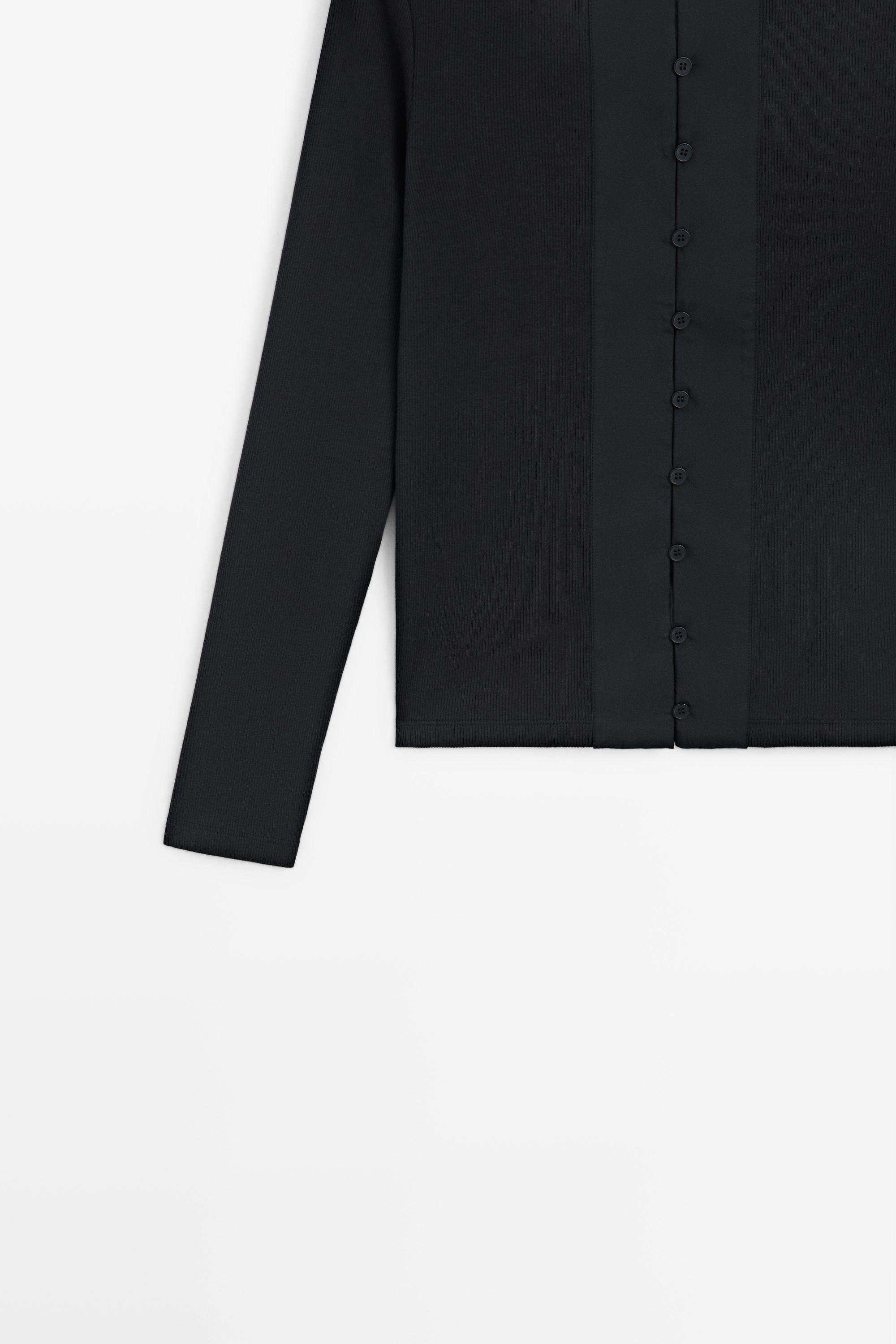 Cotton blend henley T-shirt with button detail — LEAD
