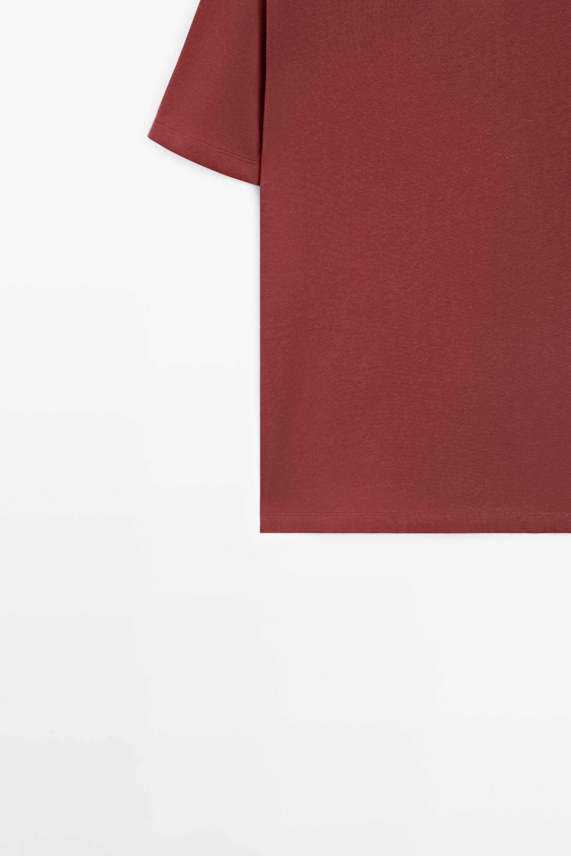 Short sleeve cotton blend T-shirt — MAROON