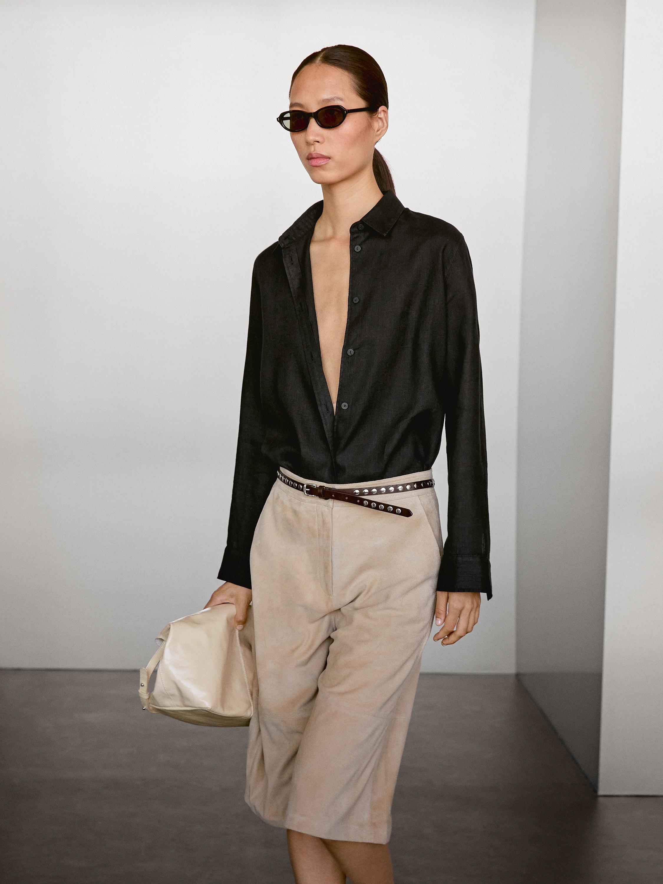 Camisa fluida 100% linho