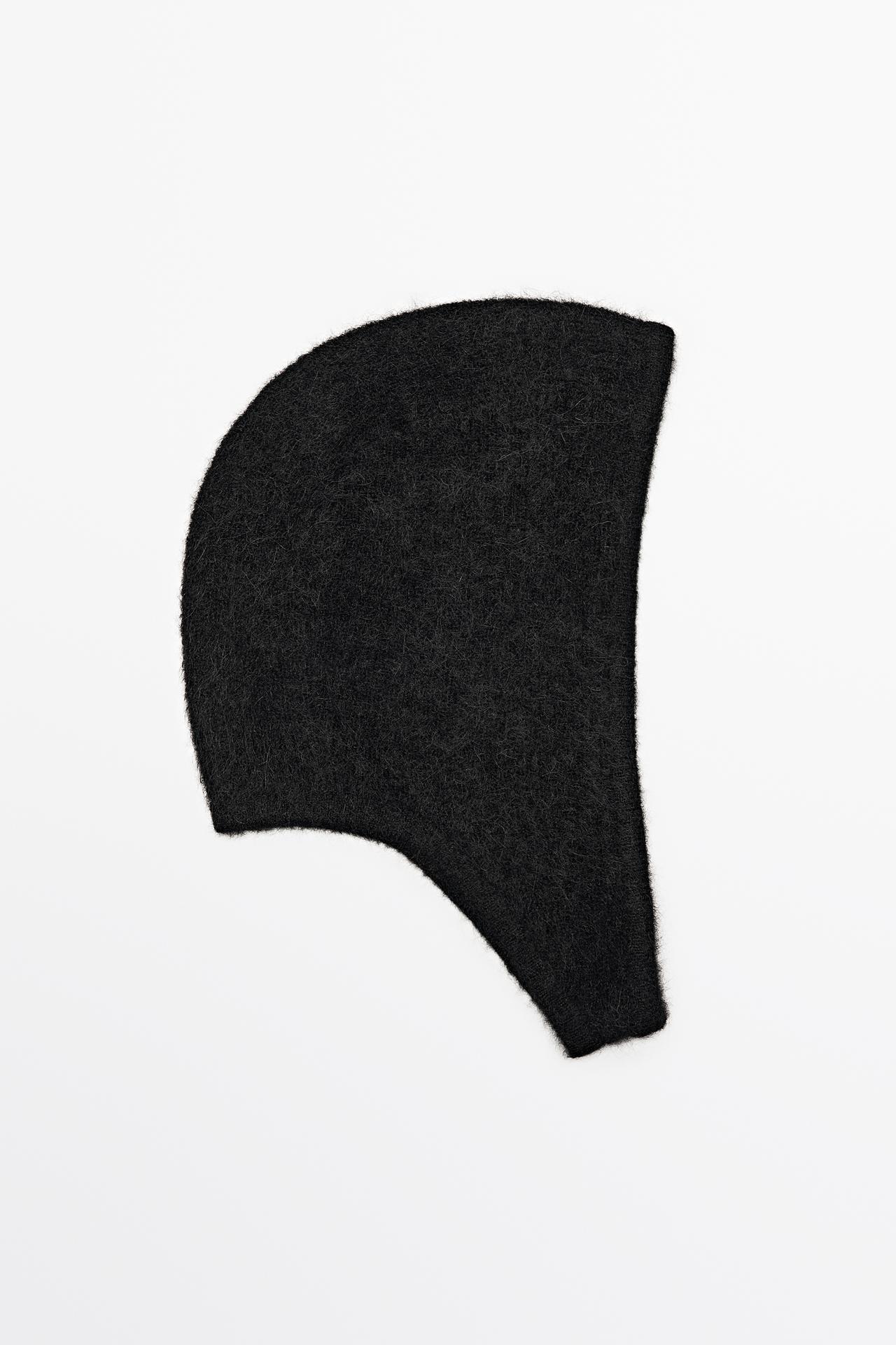 Alpaca blend knit beanie — BLACK