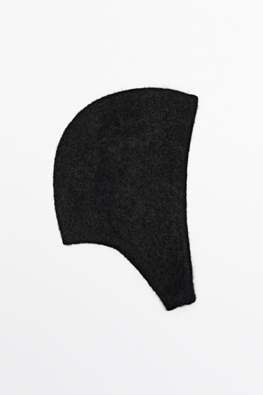 Alpaca blend knit beanie — BLACK 1
