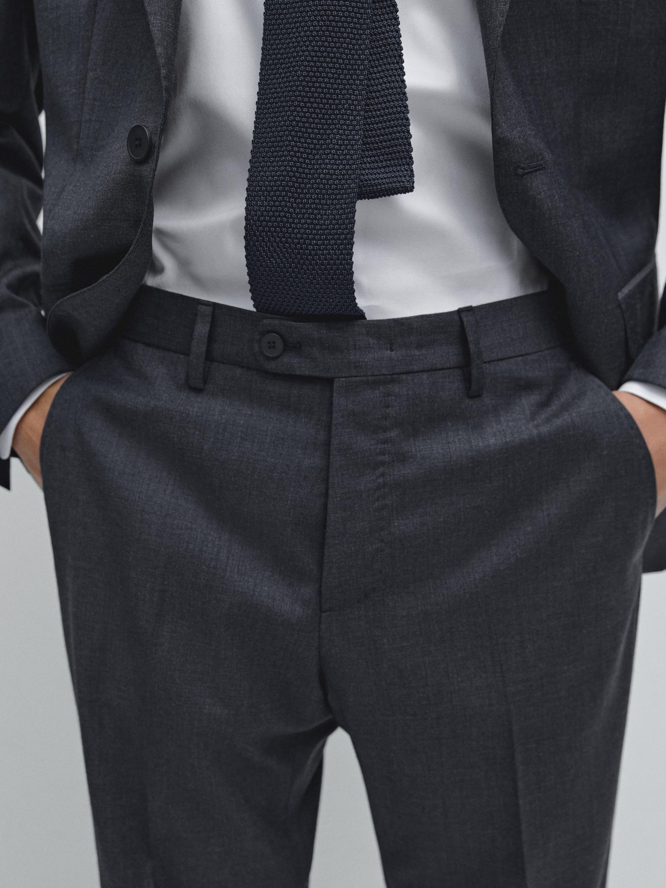 Pantalón traje 100% lana