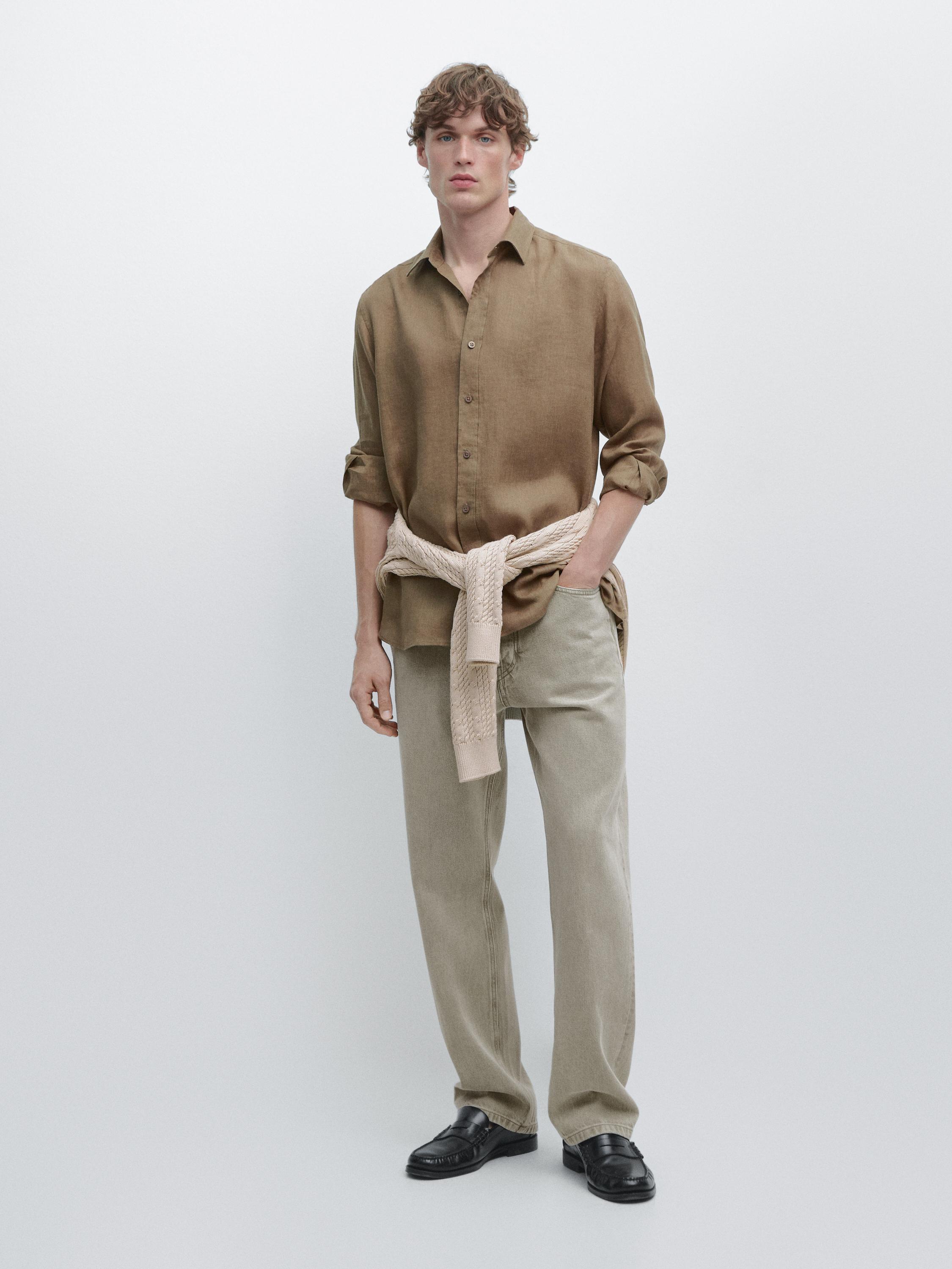 Hemd aus 100 % Leinen im Slim-Fit