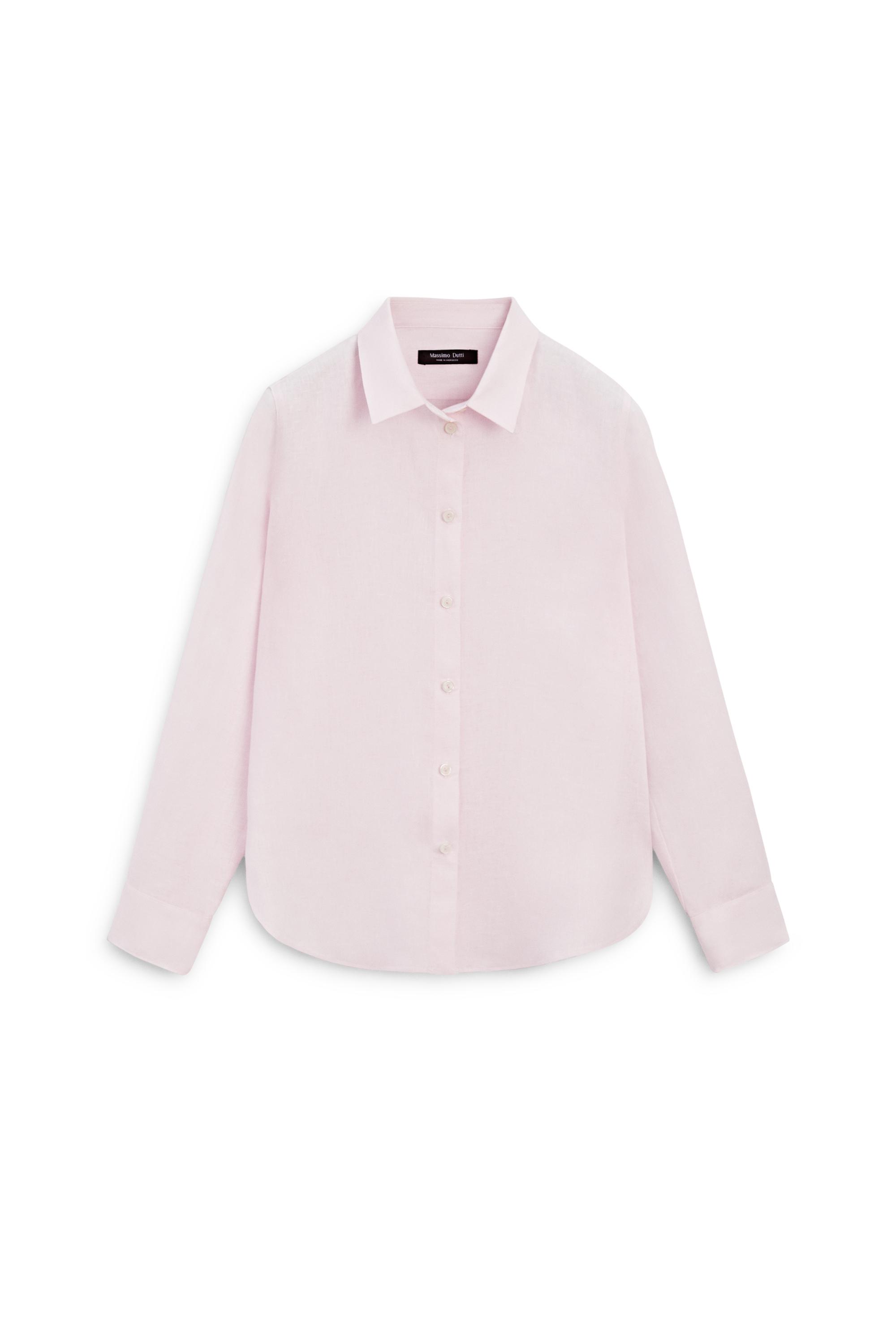 Flowing 100% linen shirt — PINK