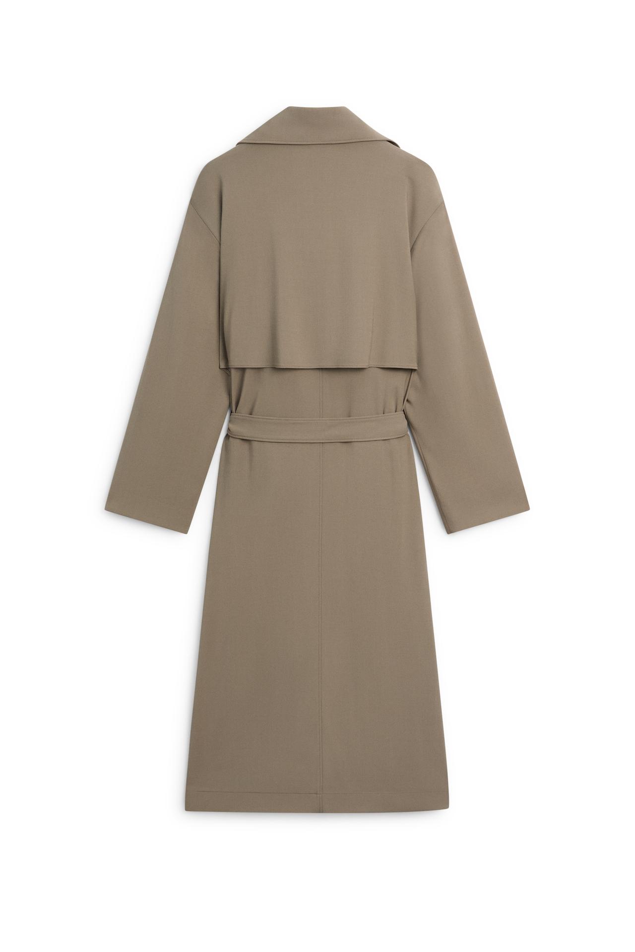 Long fluid wool trench coat - LIMITED EDITION — SAND