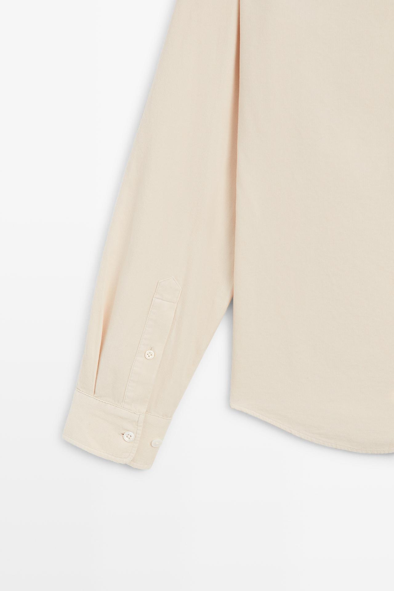 Regular fit needlecord shirt — SAND