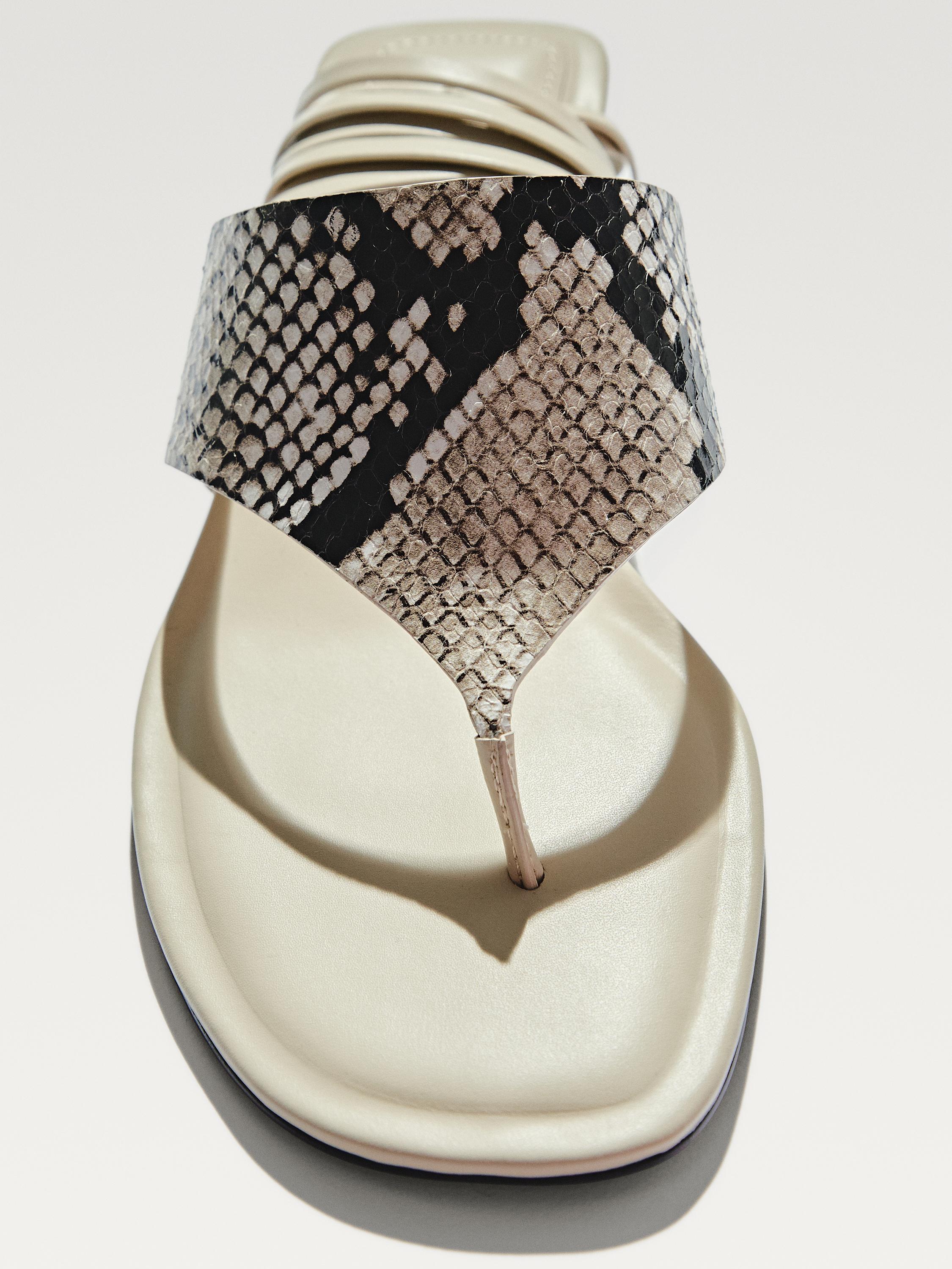 Tied animal print sandals