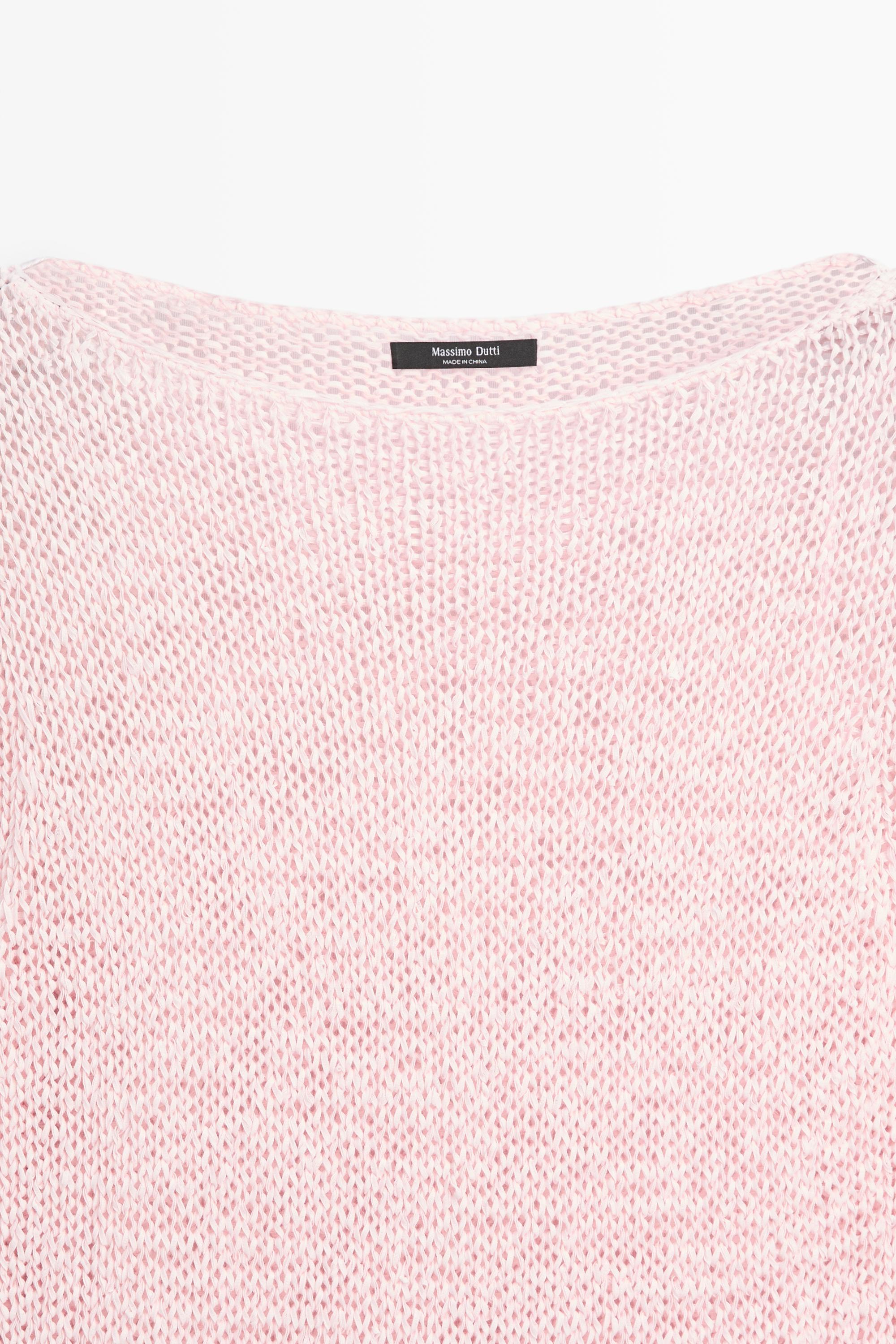 Boat neck knit sweater — PINK
