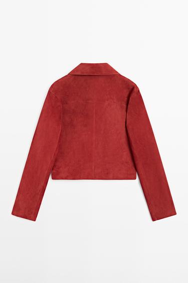 Short suede leather jacket — RED 6