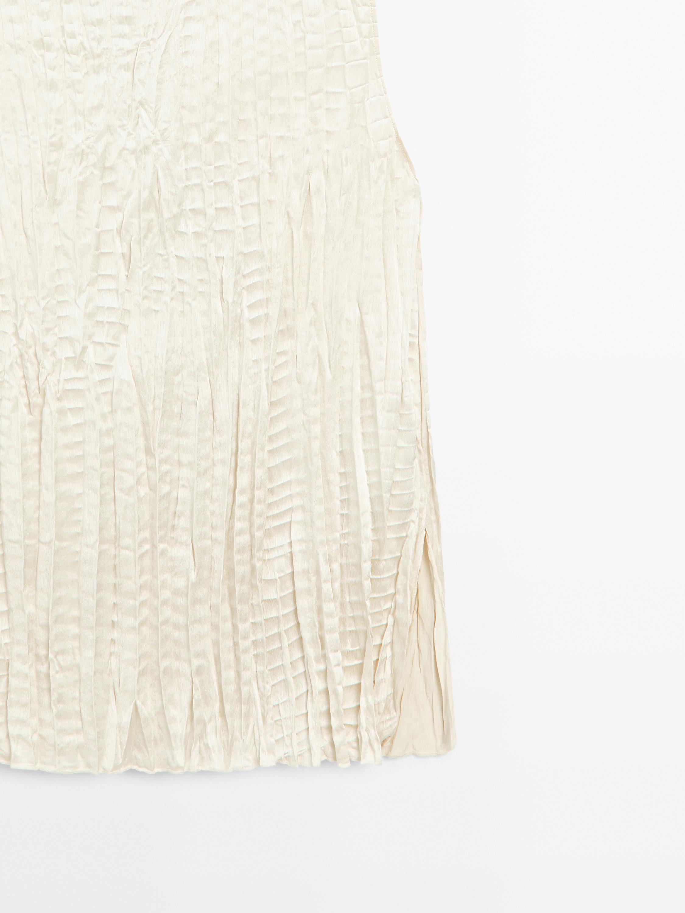 Pleated top with criss-cross back