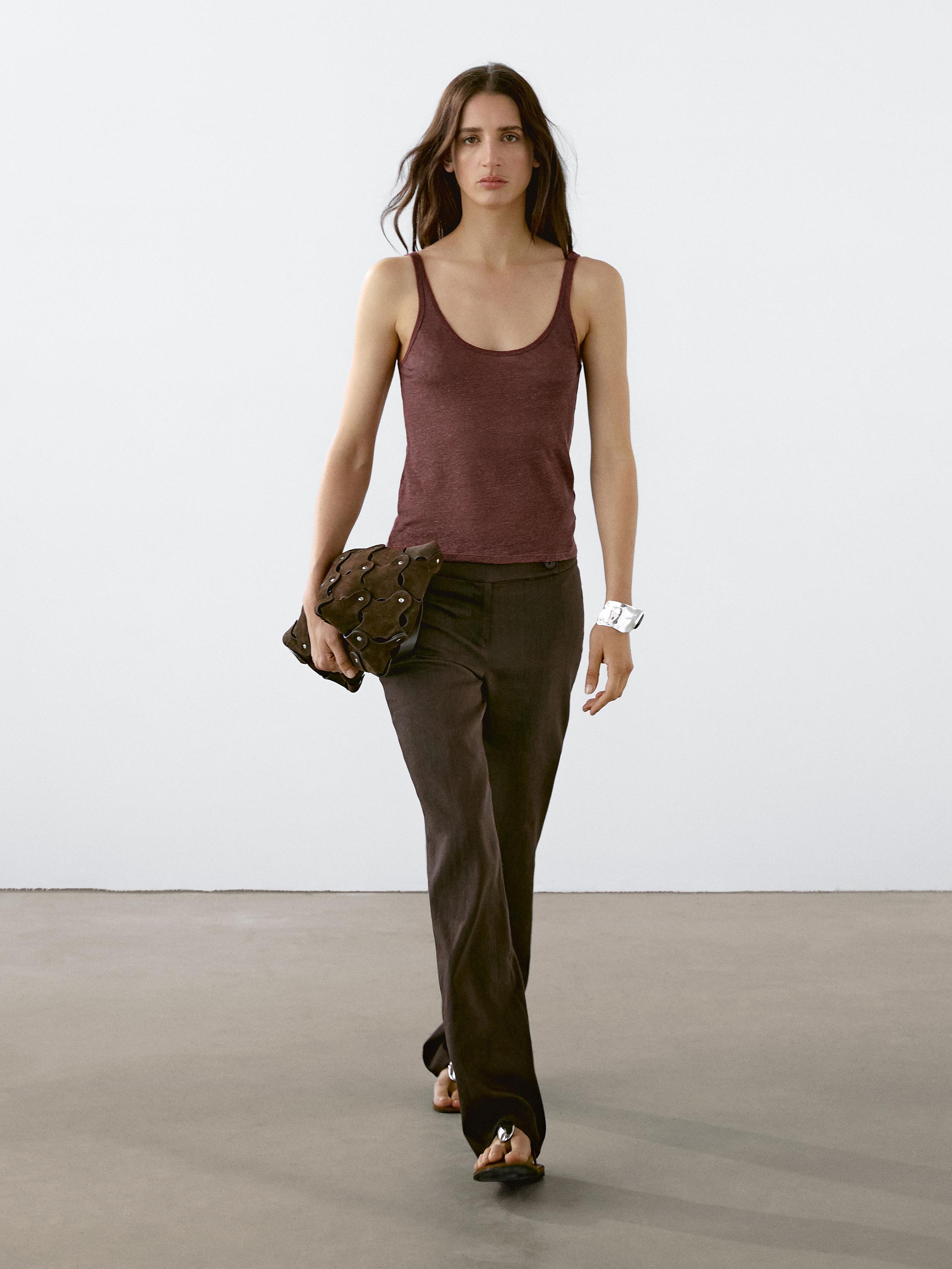 Top tirantes 100% lino