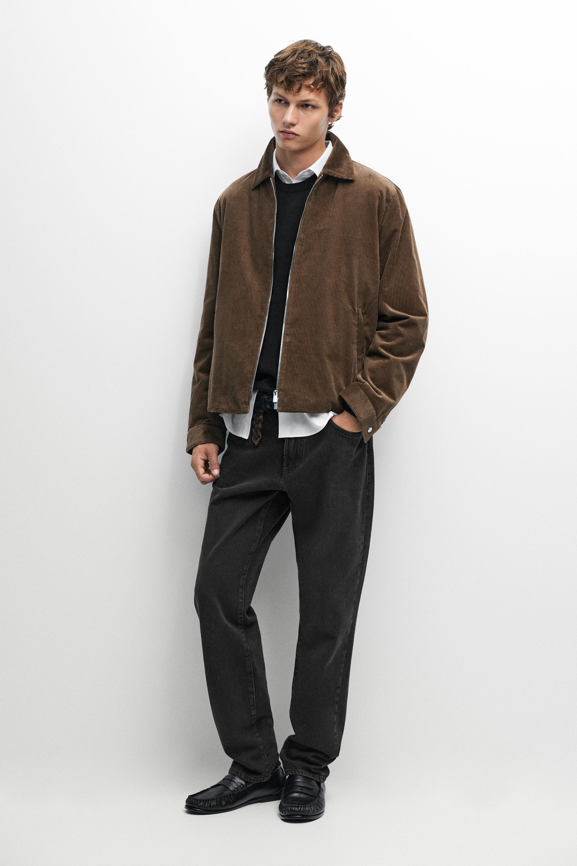Quilted corduroy zip jacket