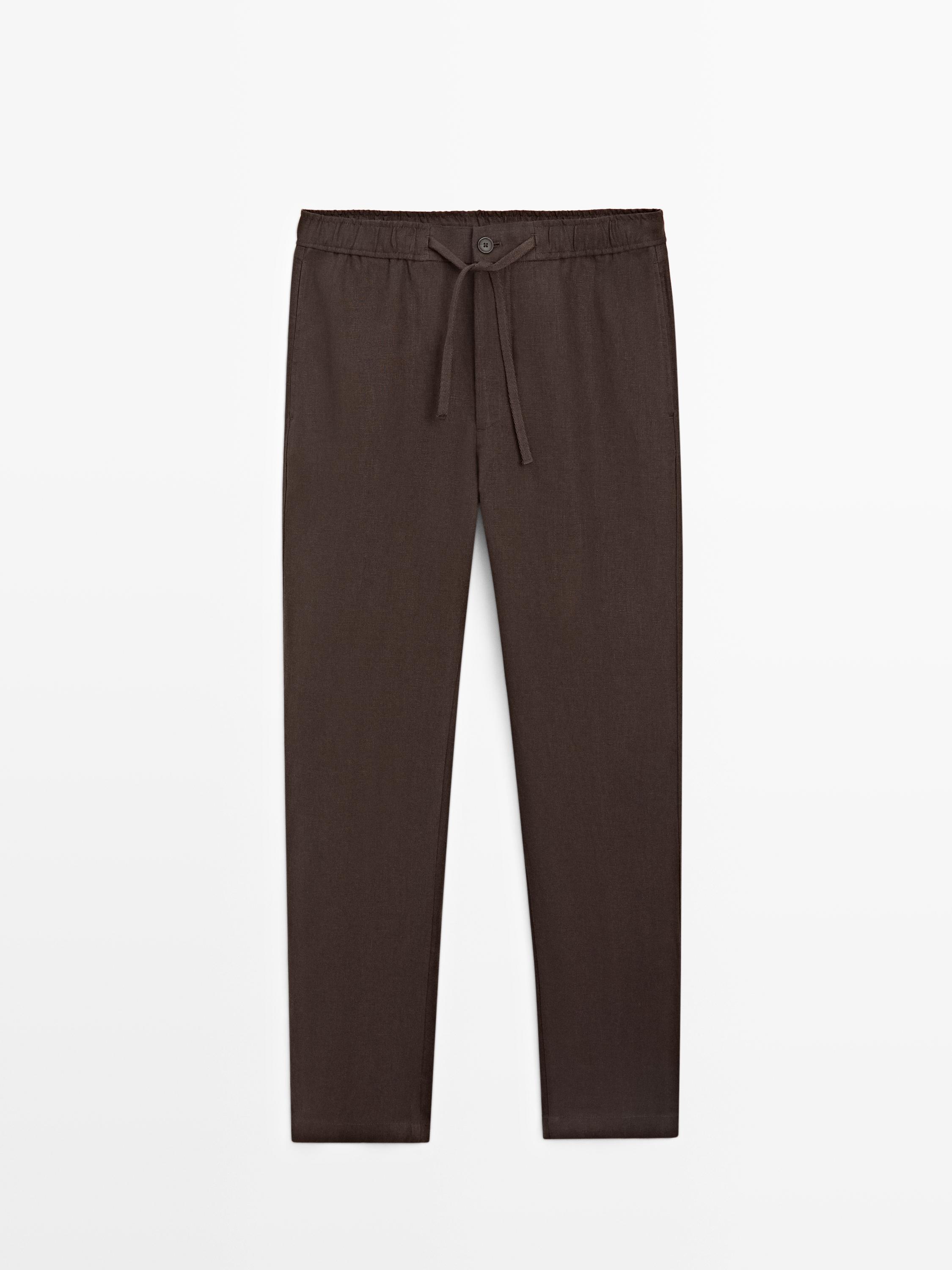 Jogger fit bukser i hør