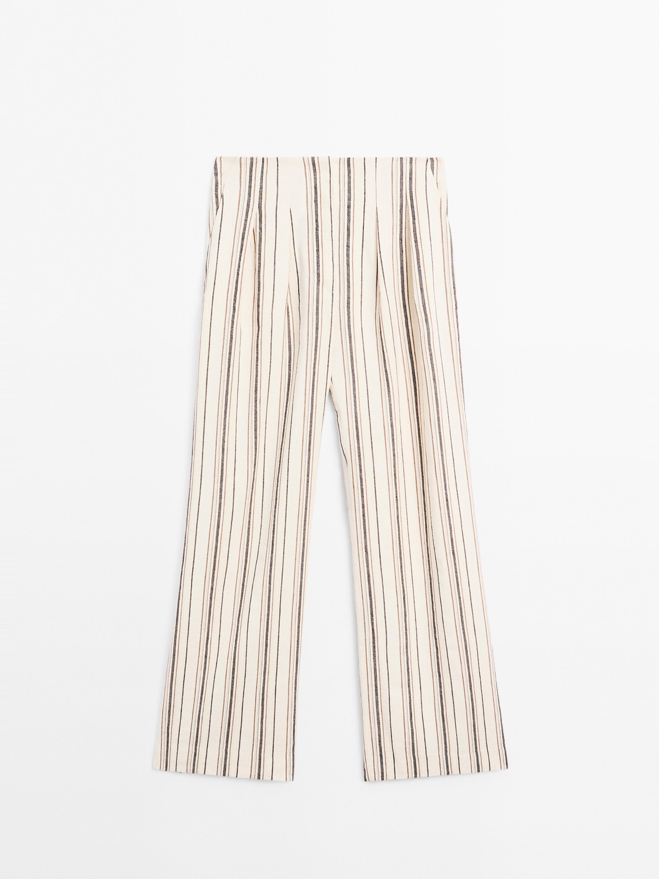 Striped flowing trousers with darts - Studio