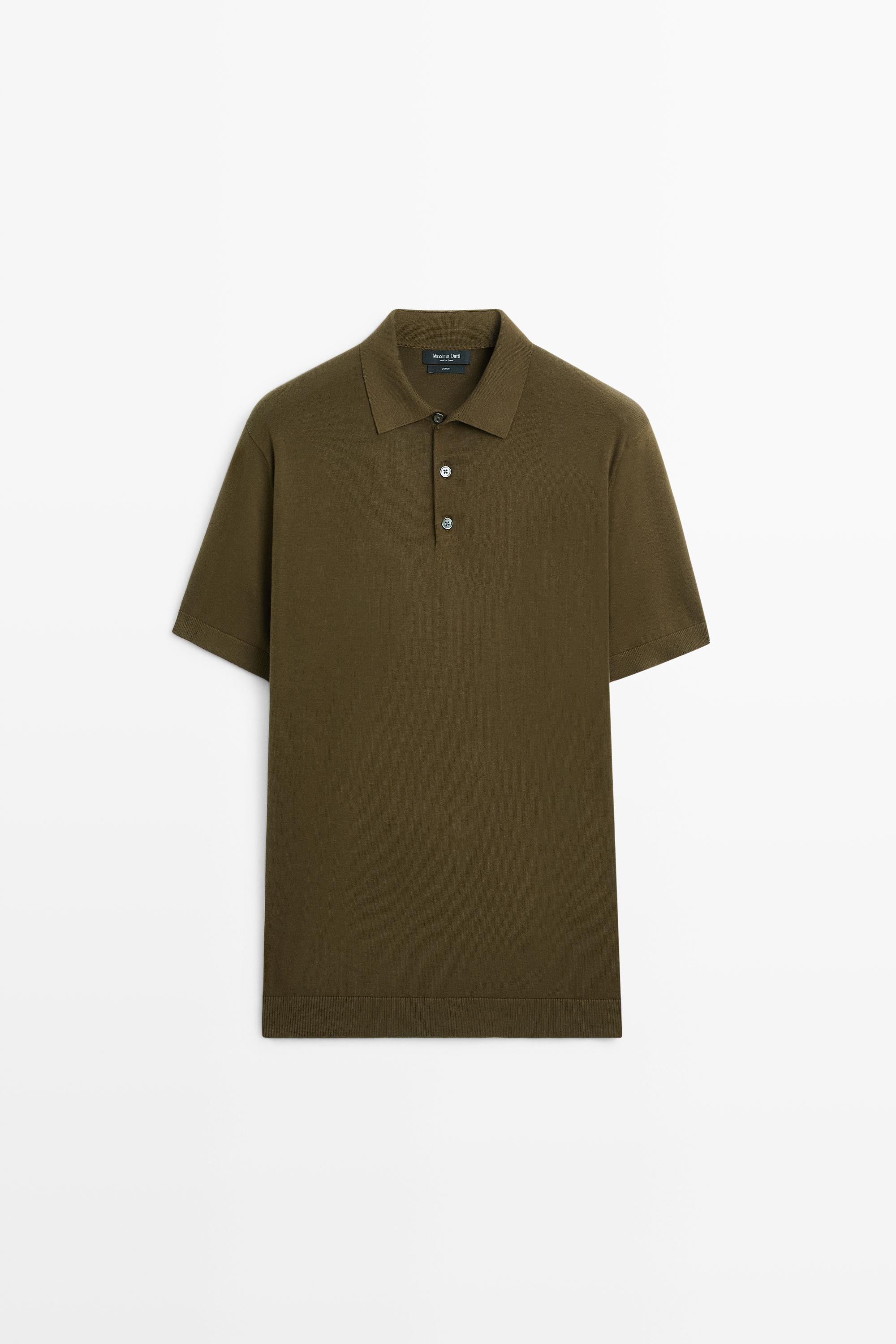 100% cotton knit polo sweater