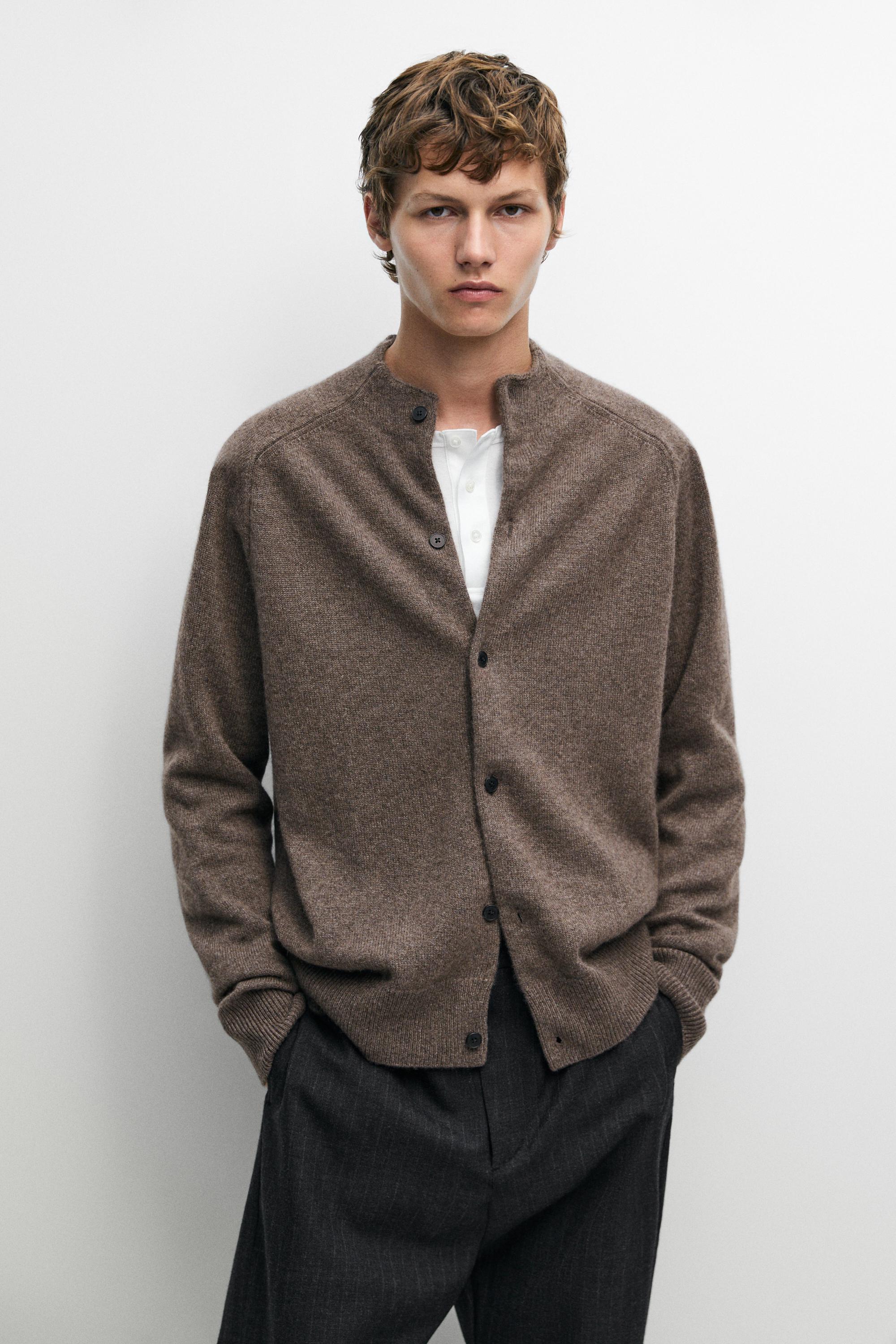 100% cashmere knit bomber cardigan