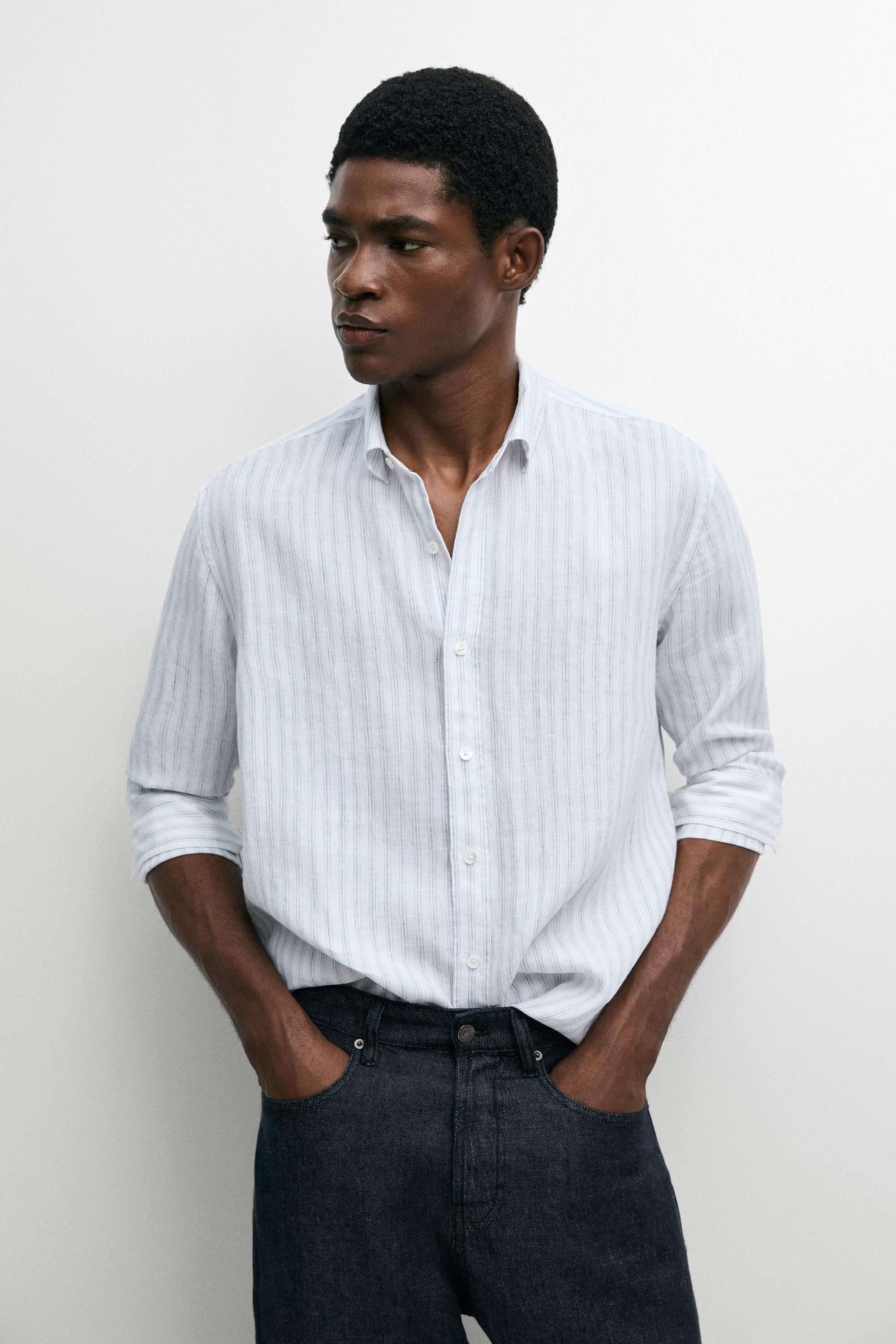 Camisa rayas 100% lino extrafino