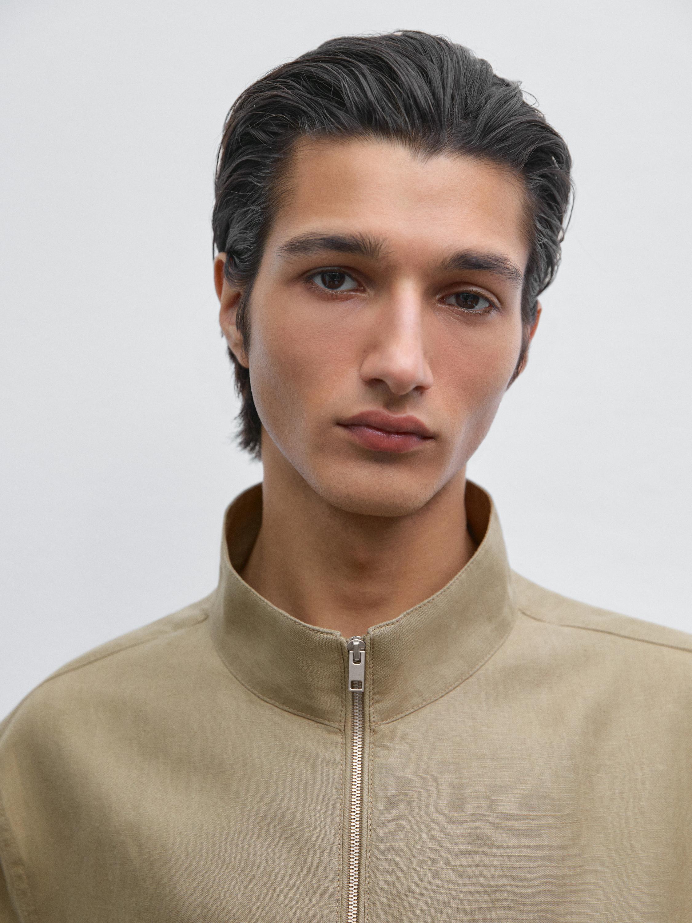 100% linen bomber jacket