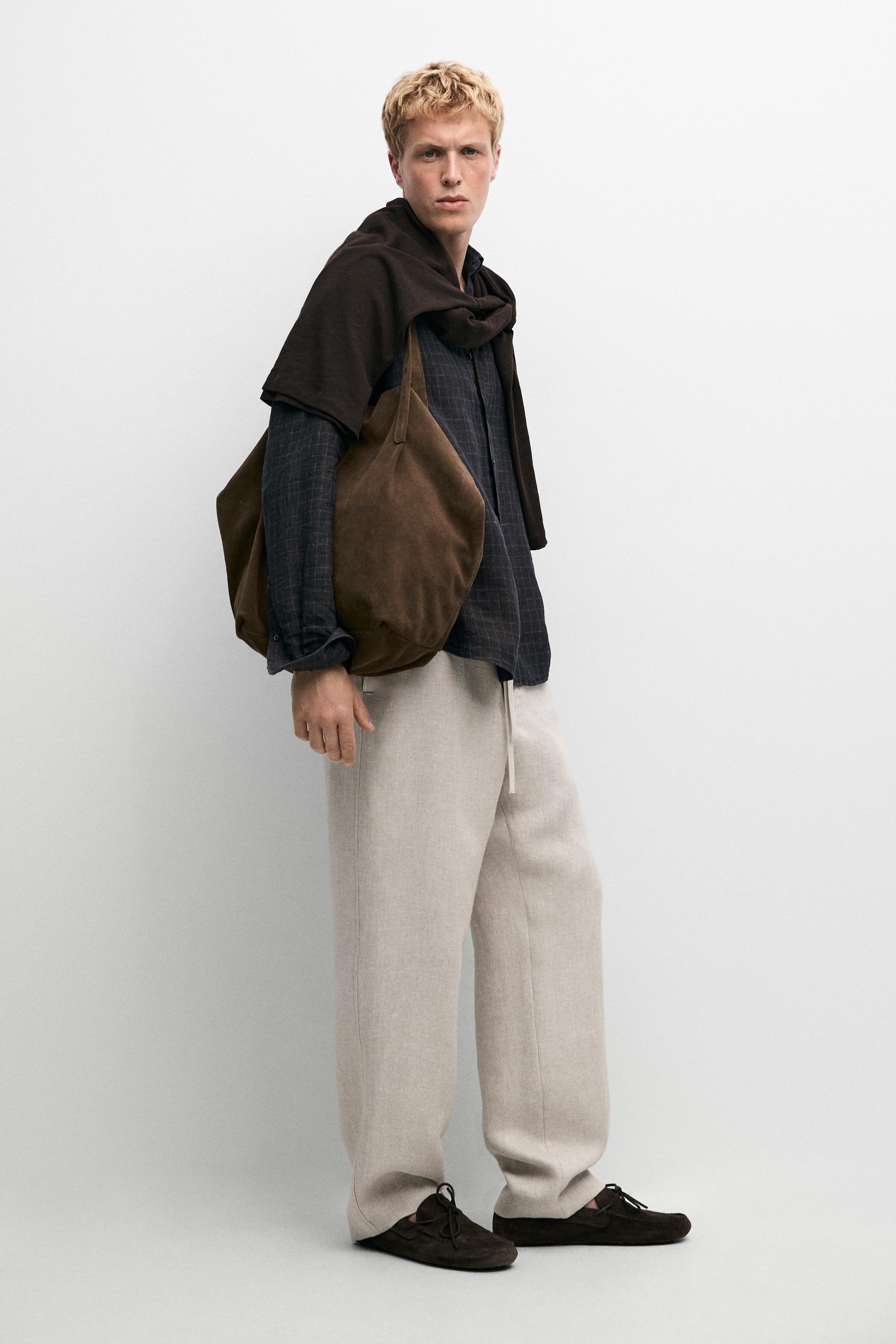 100% linen textured co-ord pants — CREAM