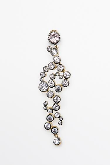 Spiral rhinestone dangle earrings — GOLDEN 3
