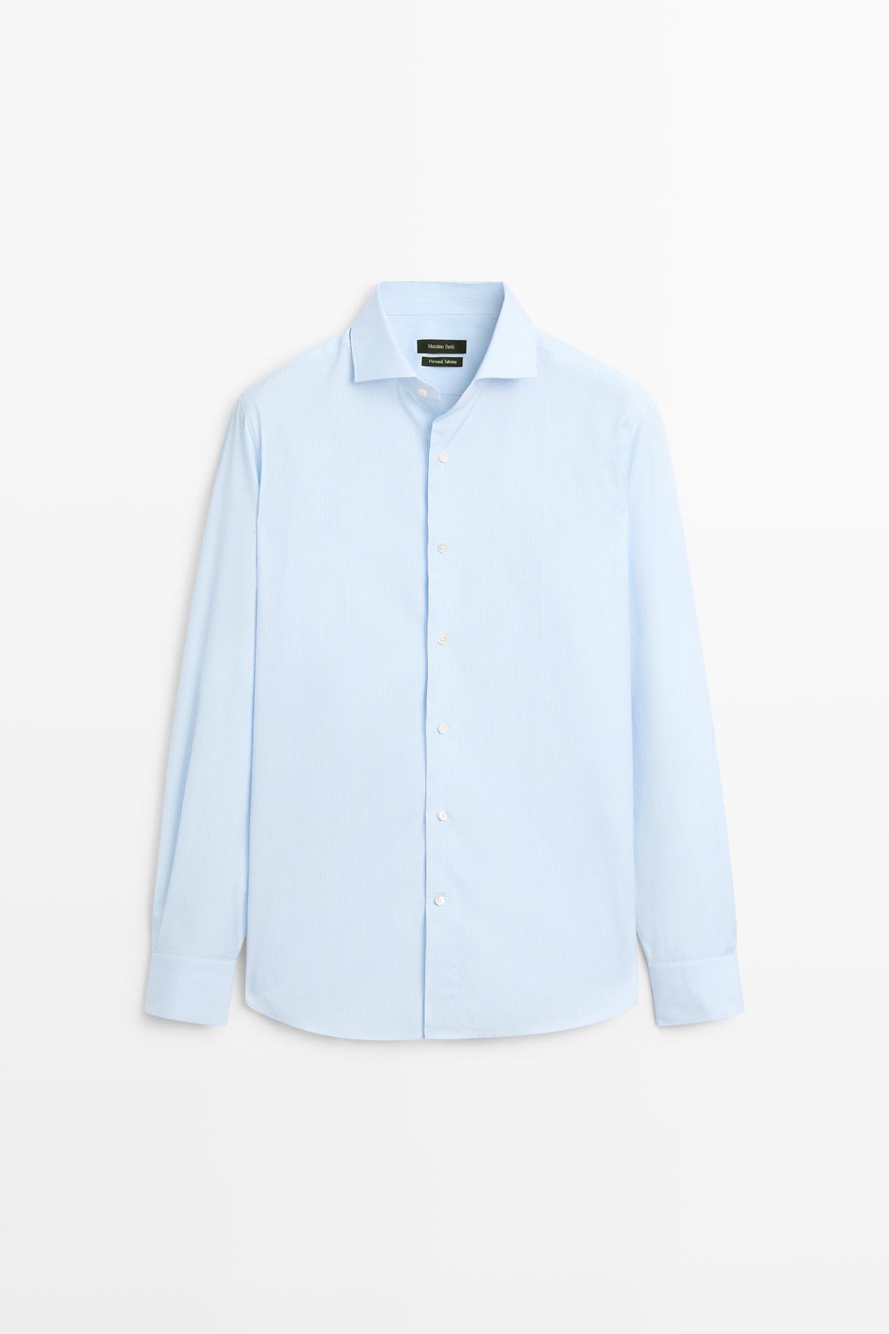 Tailored fit striped slim fit shirt — SKY BLUE