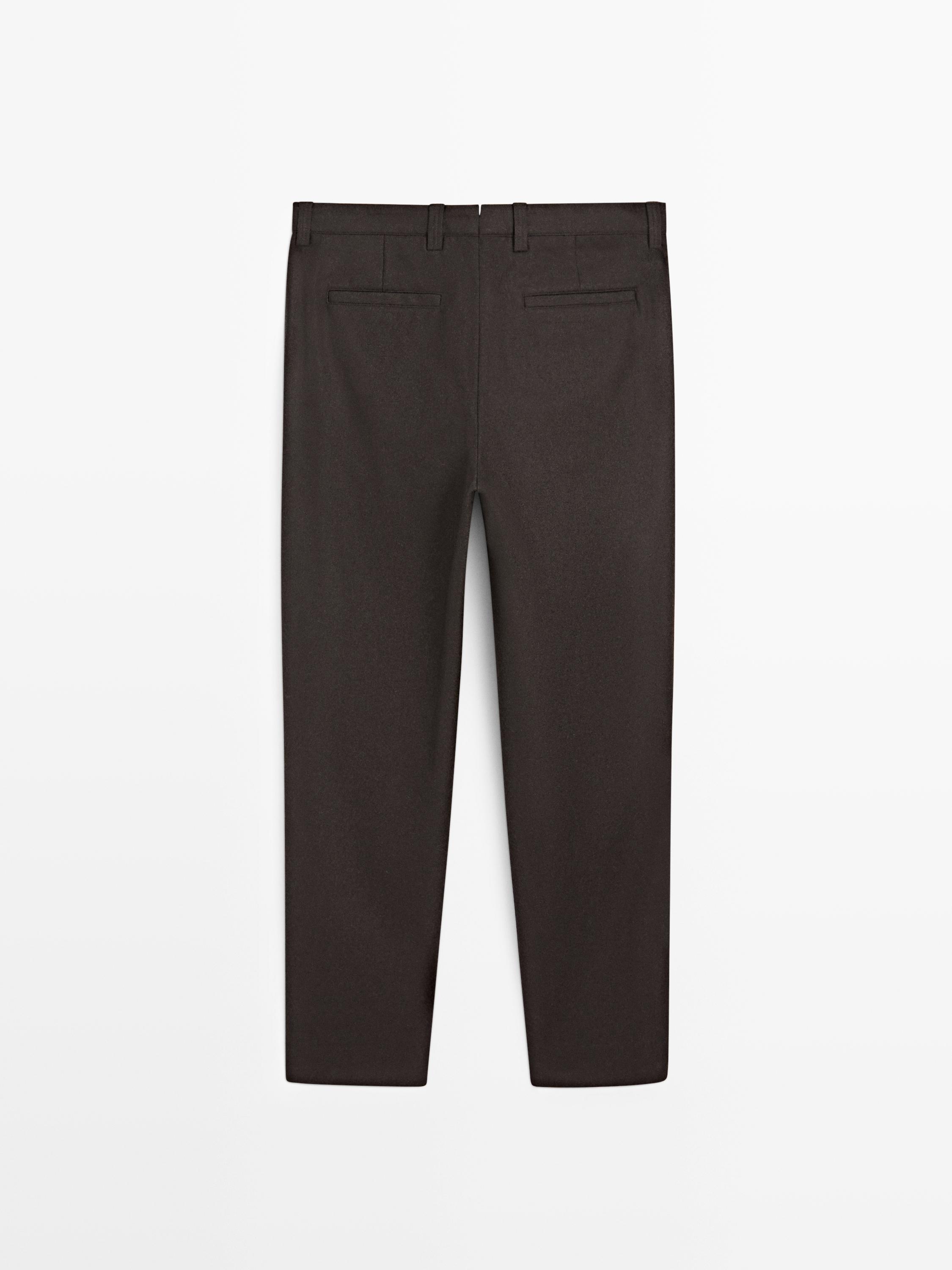 Total look wool blend trousers — BROWN