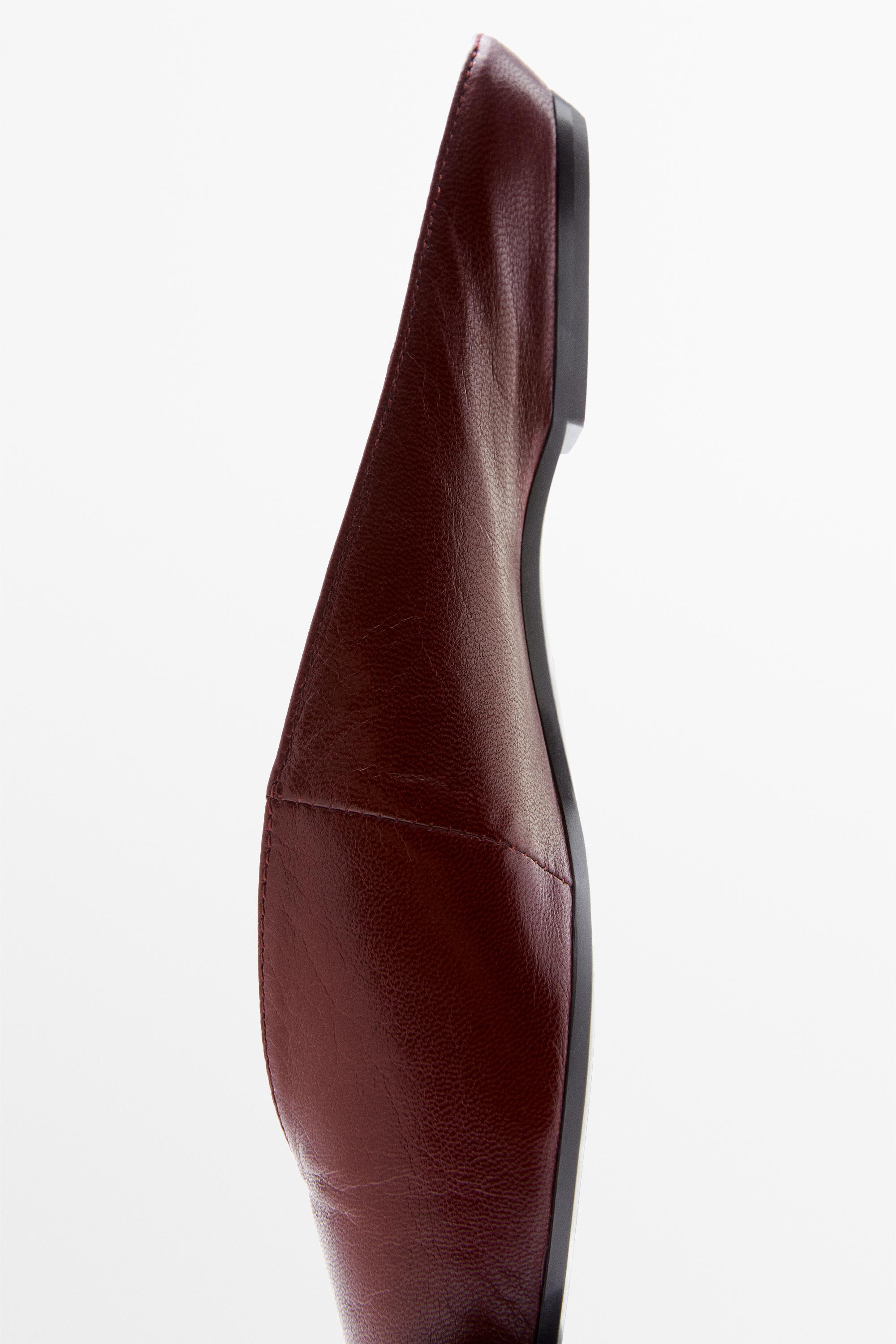 Soft leather mules — BURGUNDY