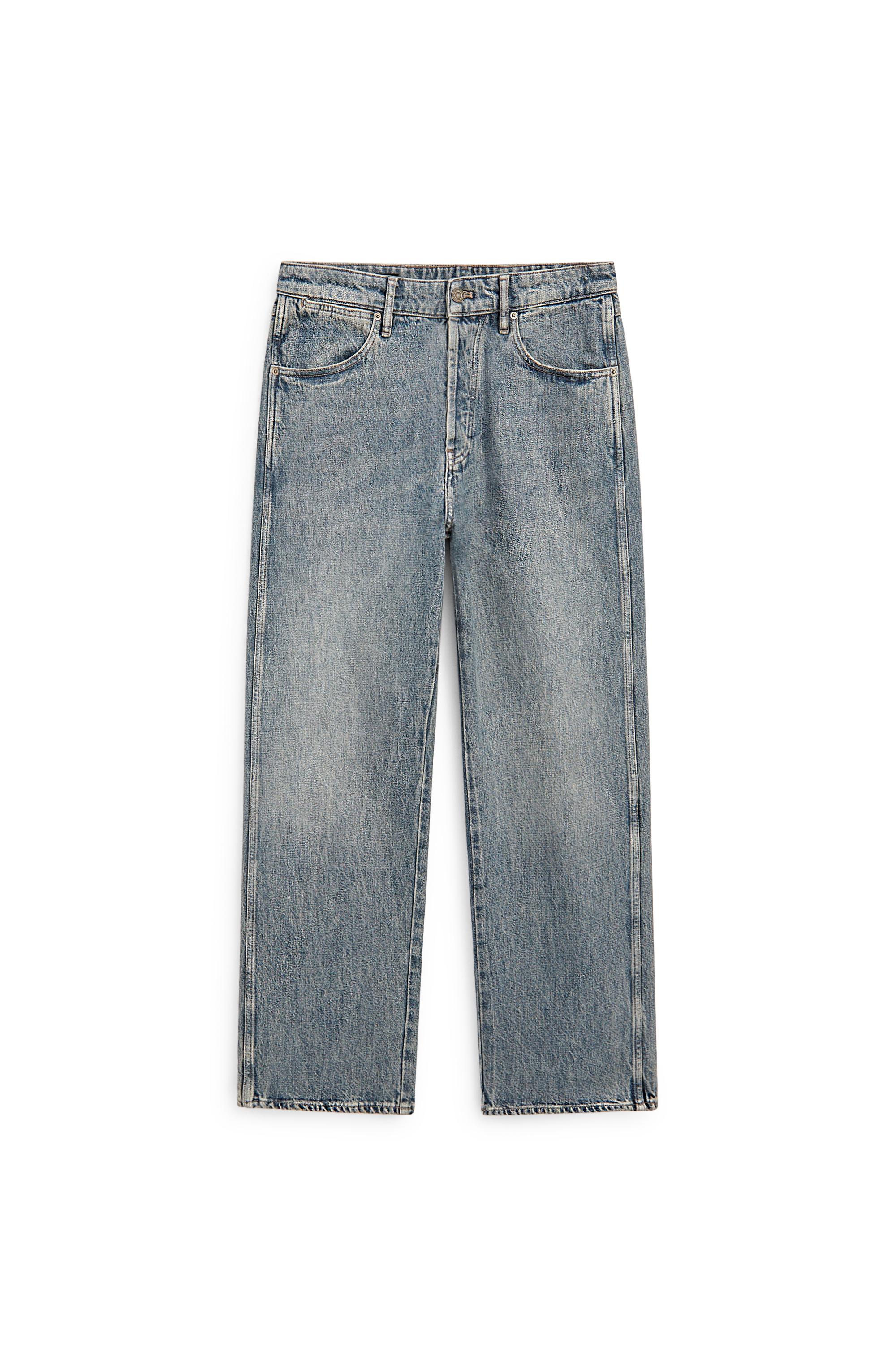 100% cotton wide-leg jeans — MEDIUM BLUE