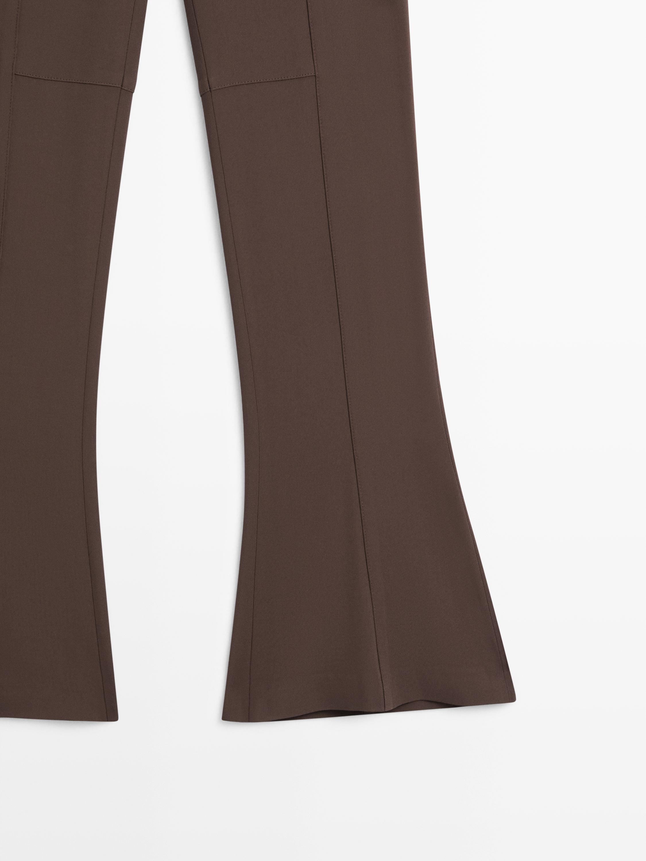 Flared trousers with pocket — BROWN