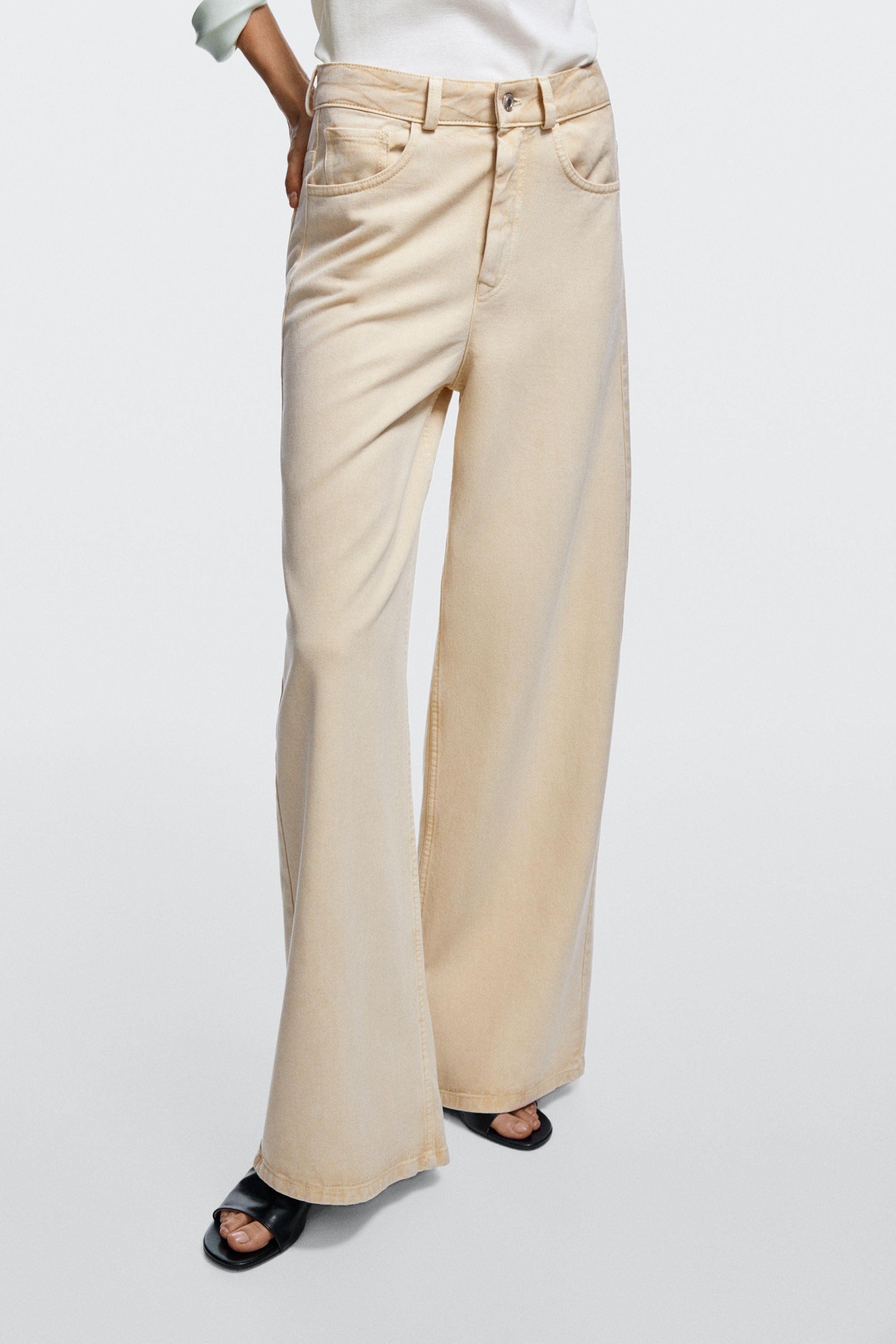 Low-rise wide-leg jeans — Vanilla