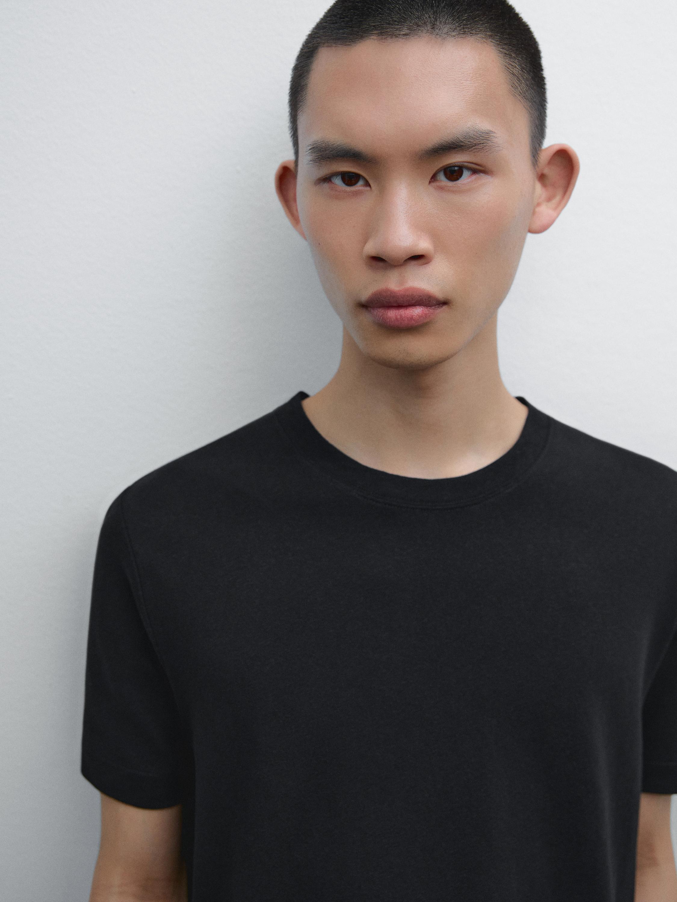 Short sleeve linen blend T-shirt