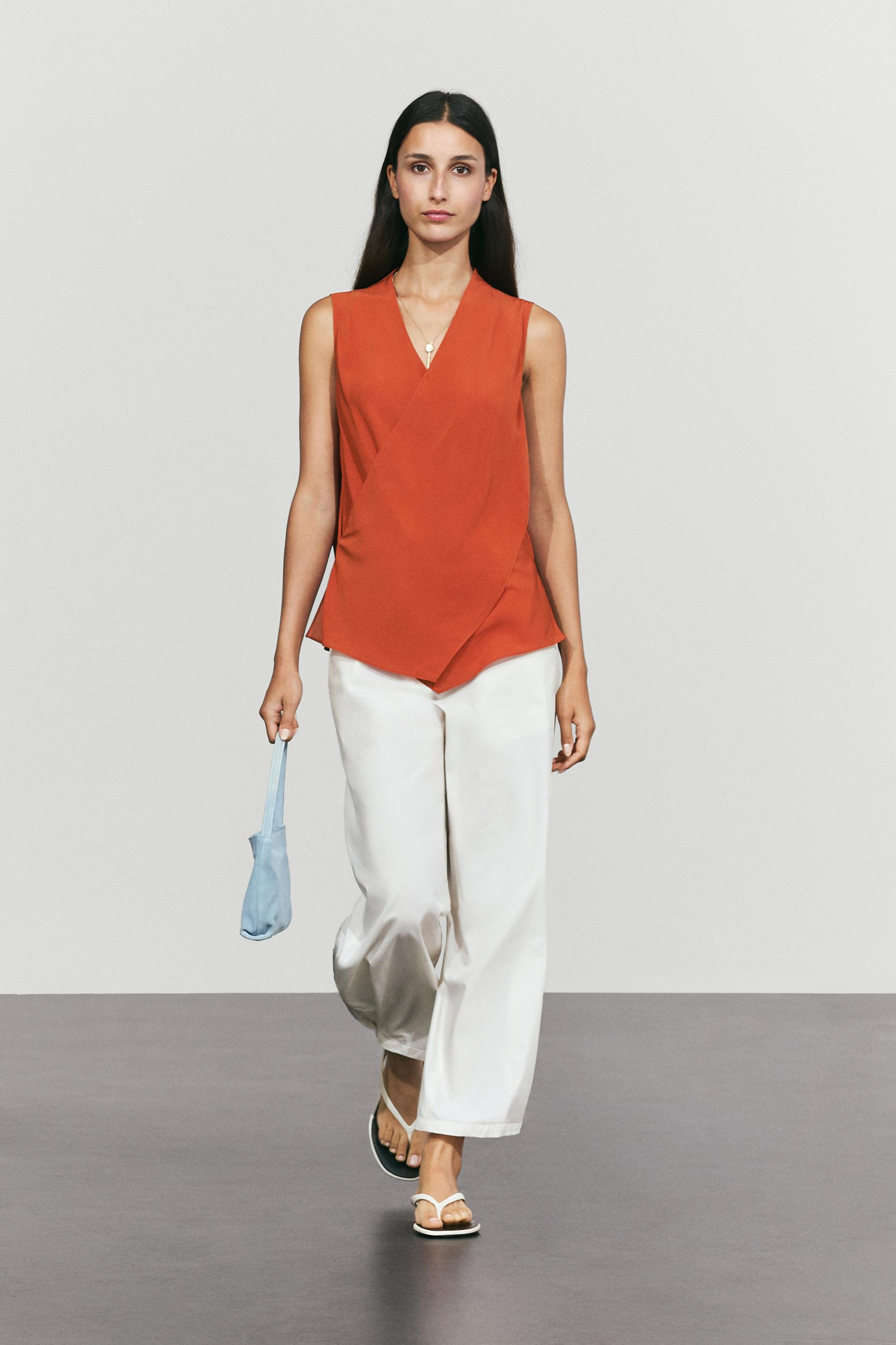 Flowing cross-over co-ord top