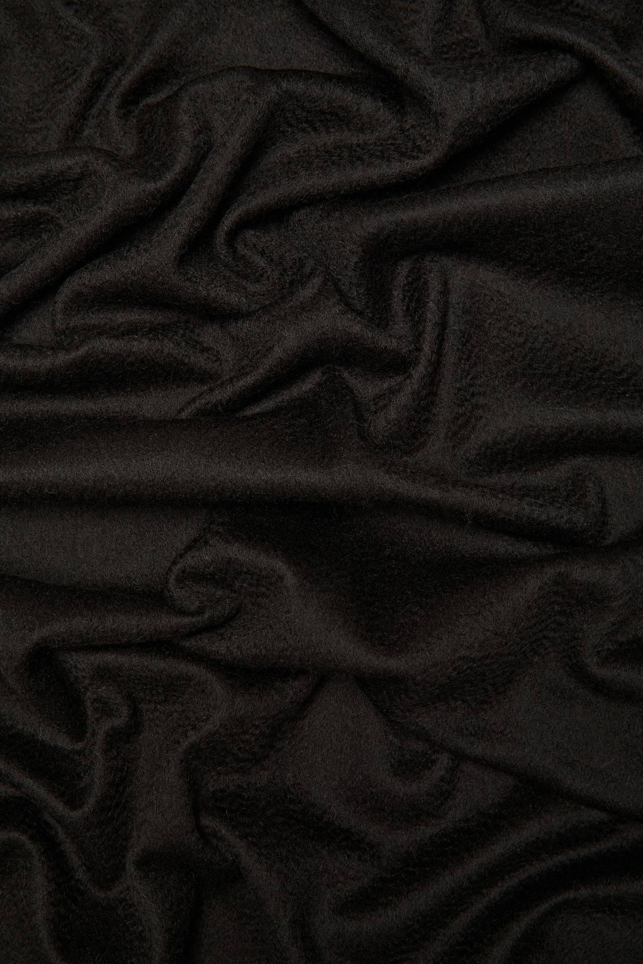 Wool blend scarf with fringing — BROWN