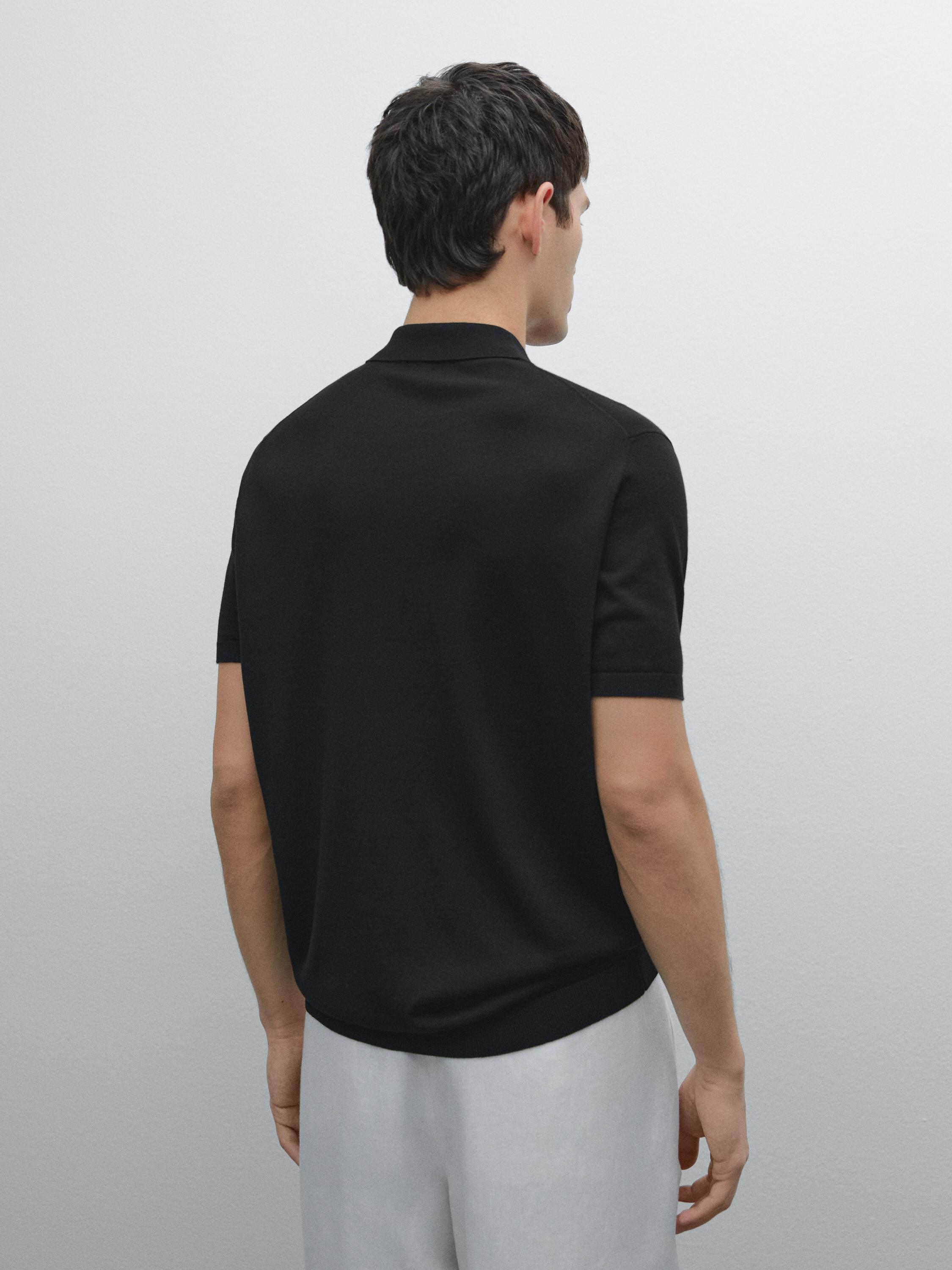 Short sleeve cotton polo sweater