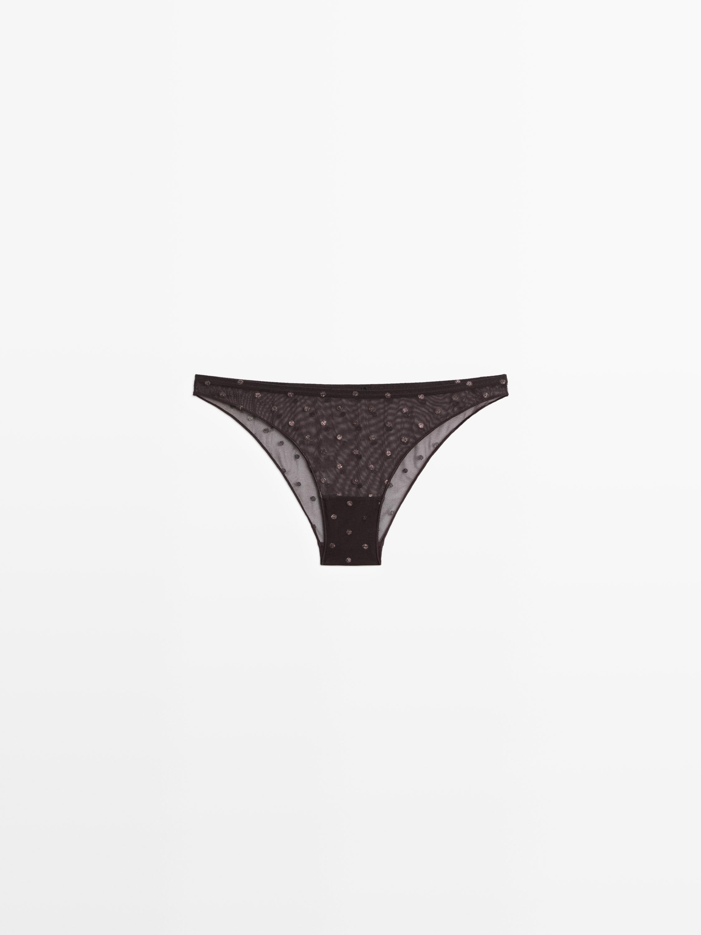 Semi-sheer polka dot briefs — MOLE BROWN