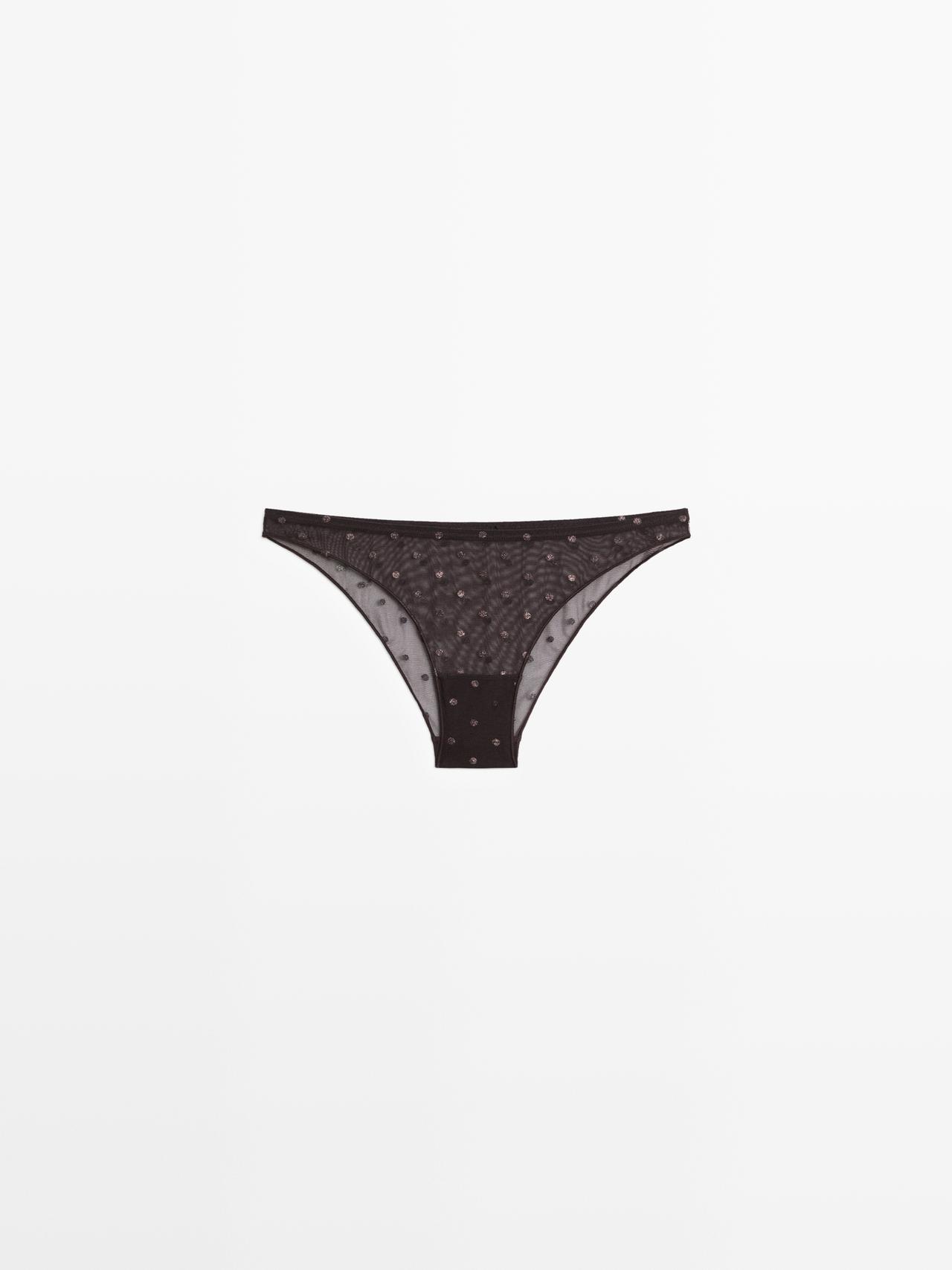 Semi-sheer polka dot briefs — MOLE BROWN