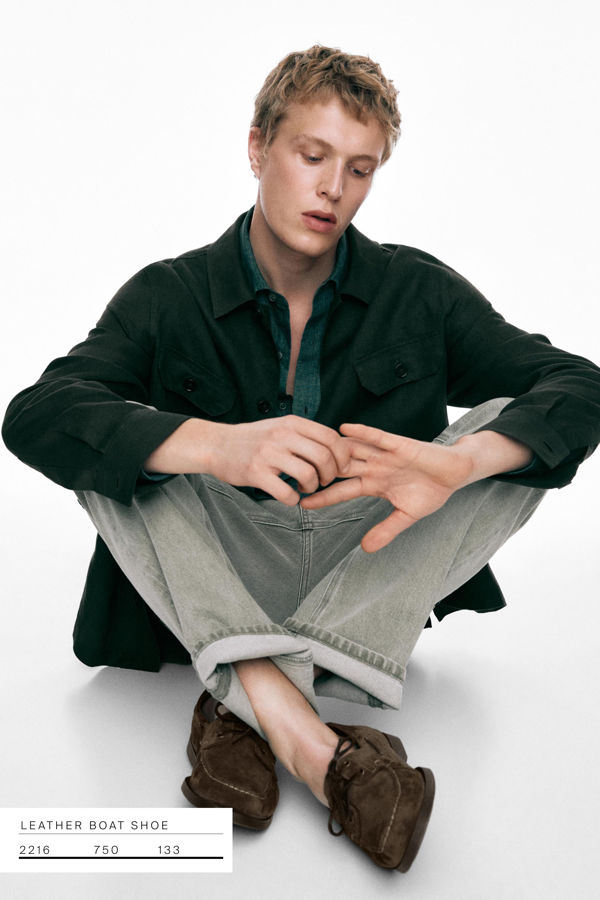 Leather deck shoes — STONE