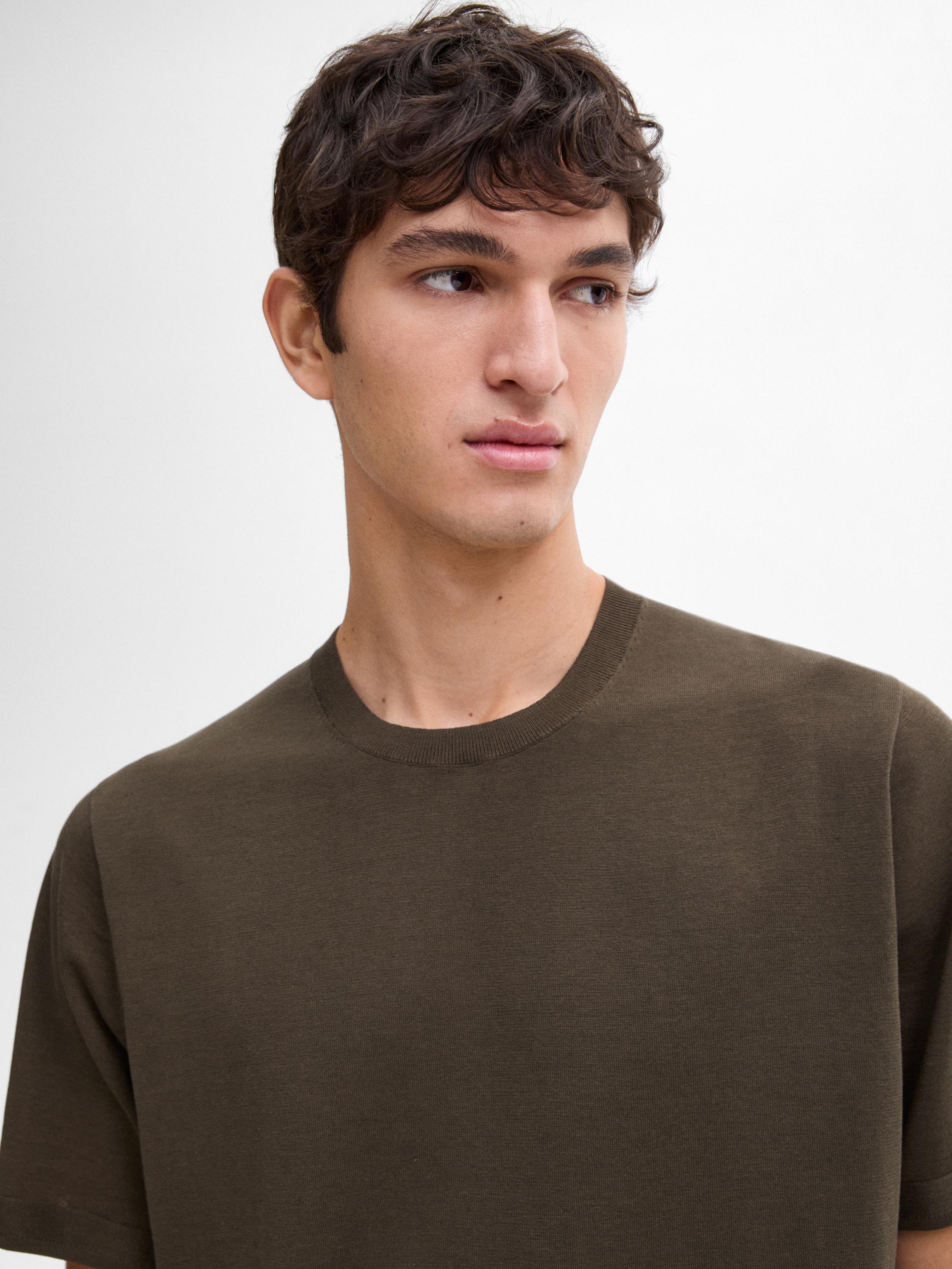 Cotton blend knit T-shirt