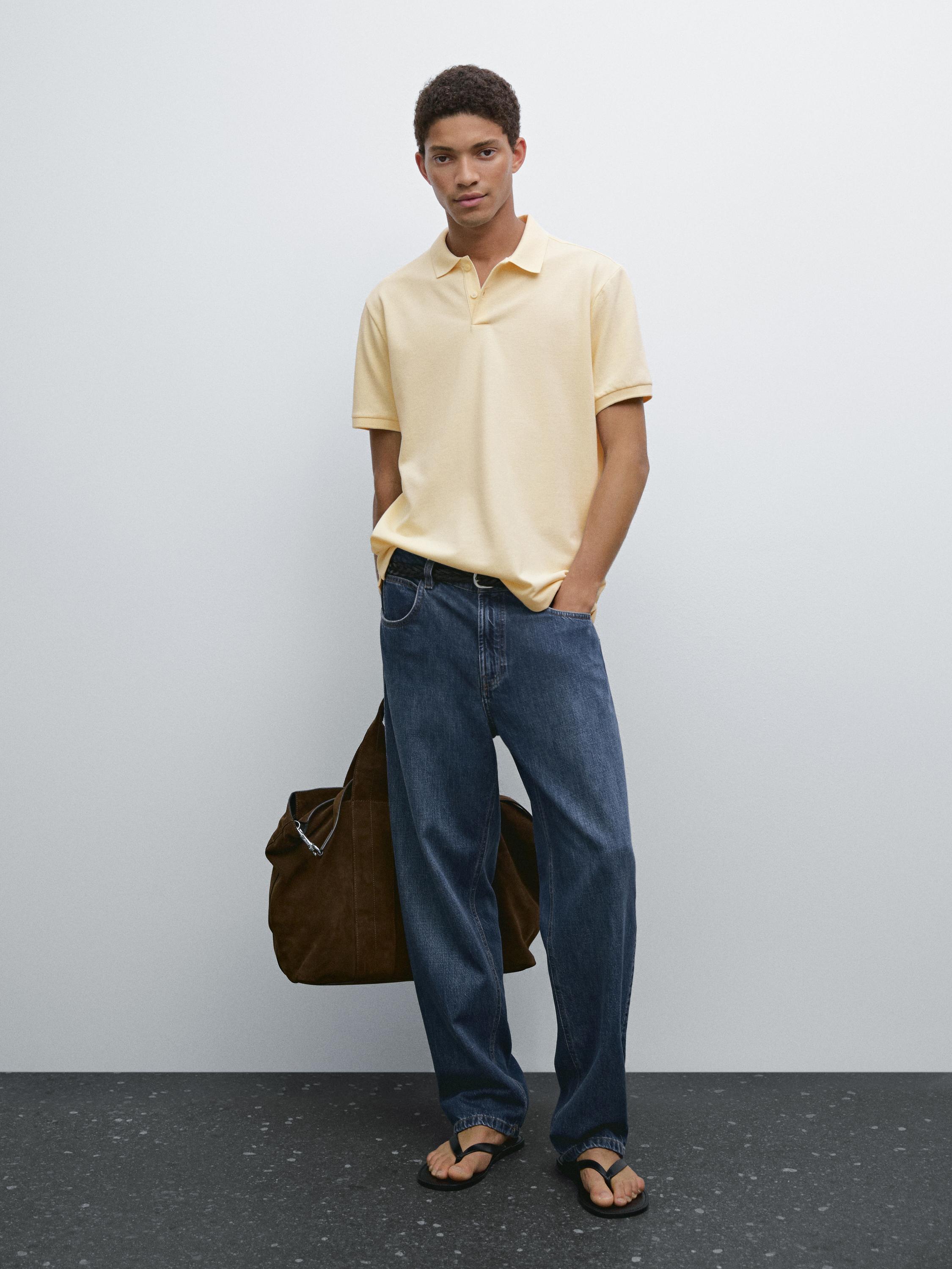 Polo micro estructura piqué algodón